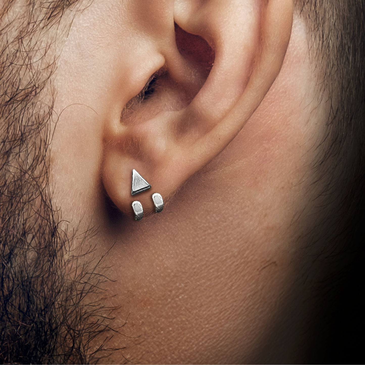 Mens Earrings - Silver Stud Earrings, Mens Studs, Minimalist, Male Earring Silver Edgy Studs for Men, tick v, hoop man earrings, B023