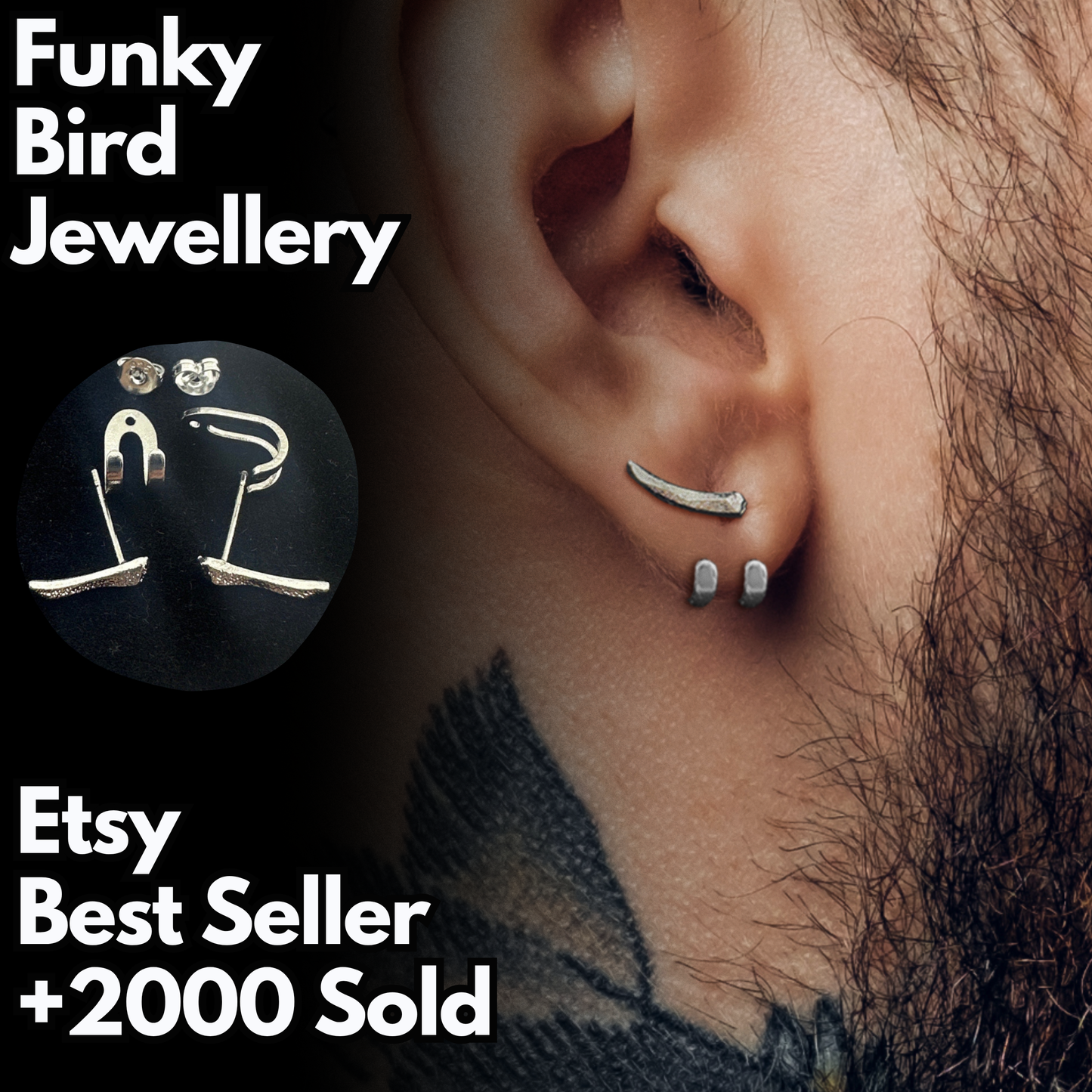 Manly Earrings - Silver Stud Earrings, Men, Edgy Male Earring, Silver Mens Stud Earrings, Studs for Men, sword studs