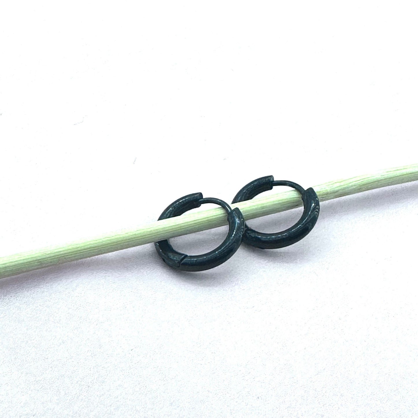 Black hoop earrings, Huggie, Hoop Earrings - Sleek and Chic, sleeper earrings, Mens and Womens Huggie Earrings, male earrings, A298