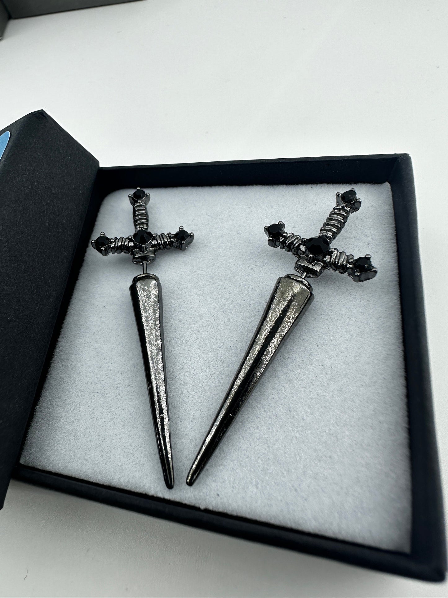 Gothic Sword Earrings Dagger Earrings Edgy Emo Dagger Earrings Set Swords Earrings huggie dagger sword studs | A272