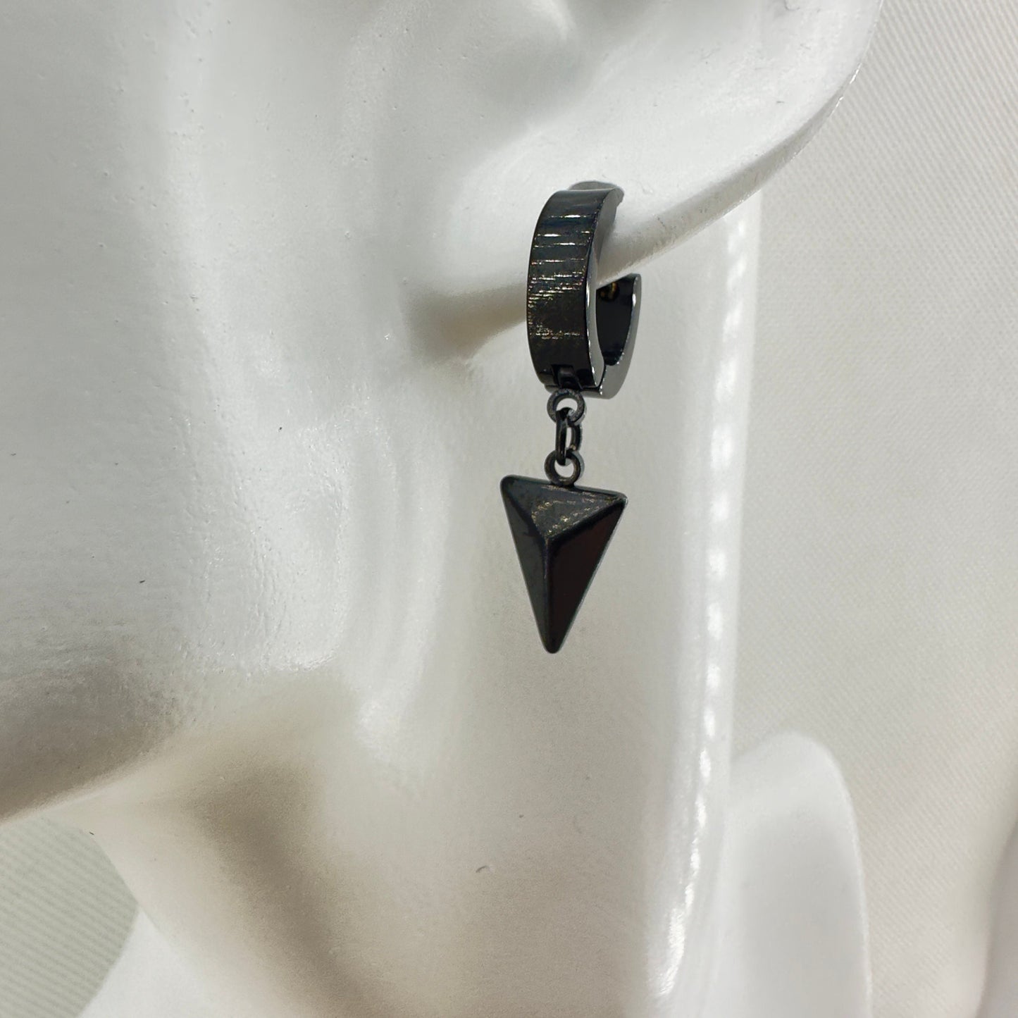 Mens Earrings - Black Earring, Men, Minimalist Male Earring, Manly Earring, Dangle, Mens Huggie Earrings, Single earring for Men, A405