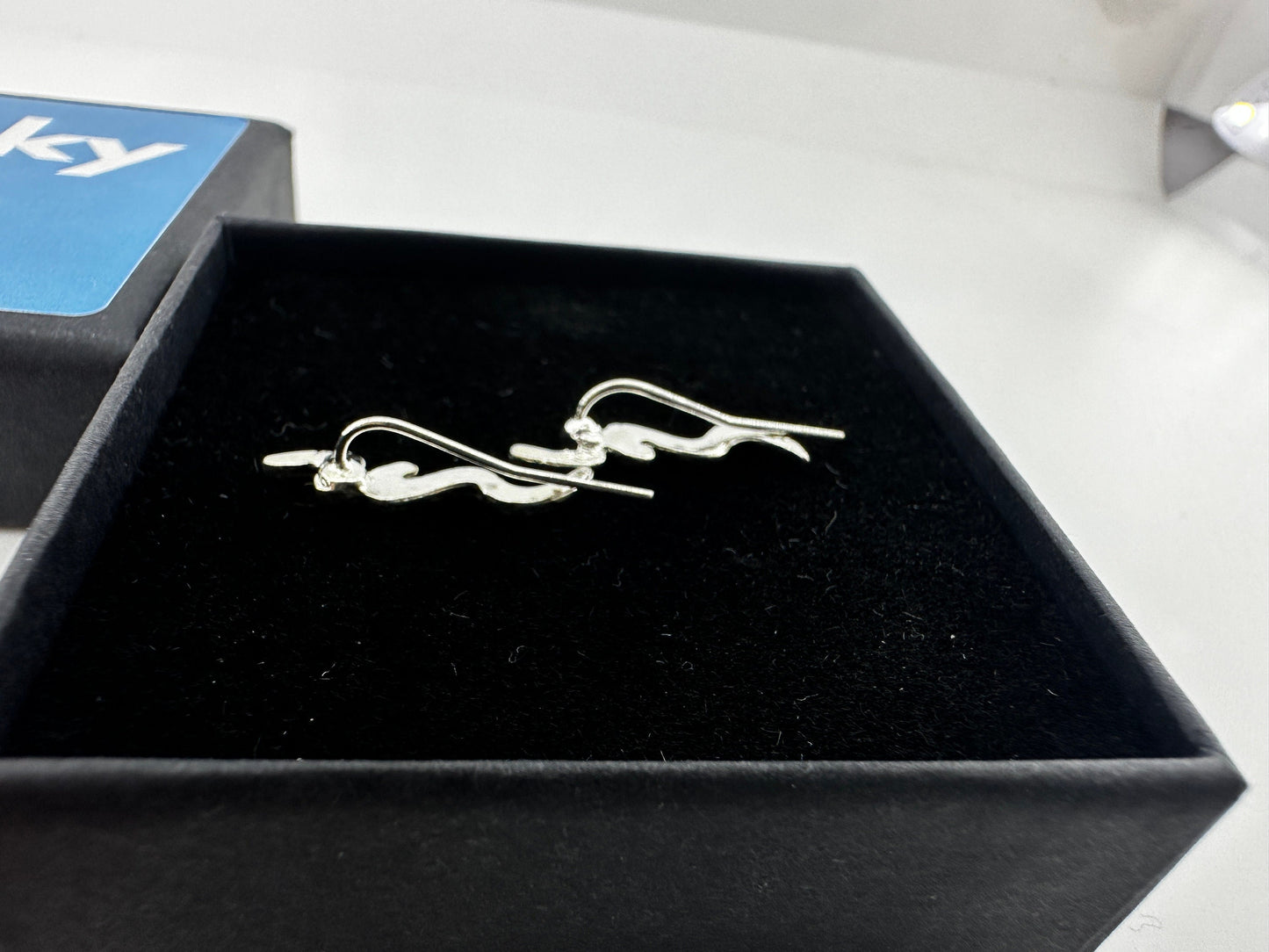 Ear Climbers Earrings, Curved Bar, Stacking Earrings, Dainty Earrings, Minimalist Earrings, Climber Crawler earrings, Silver Jewellery, A297