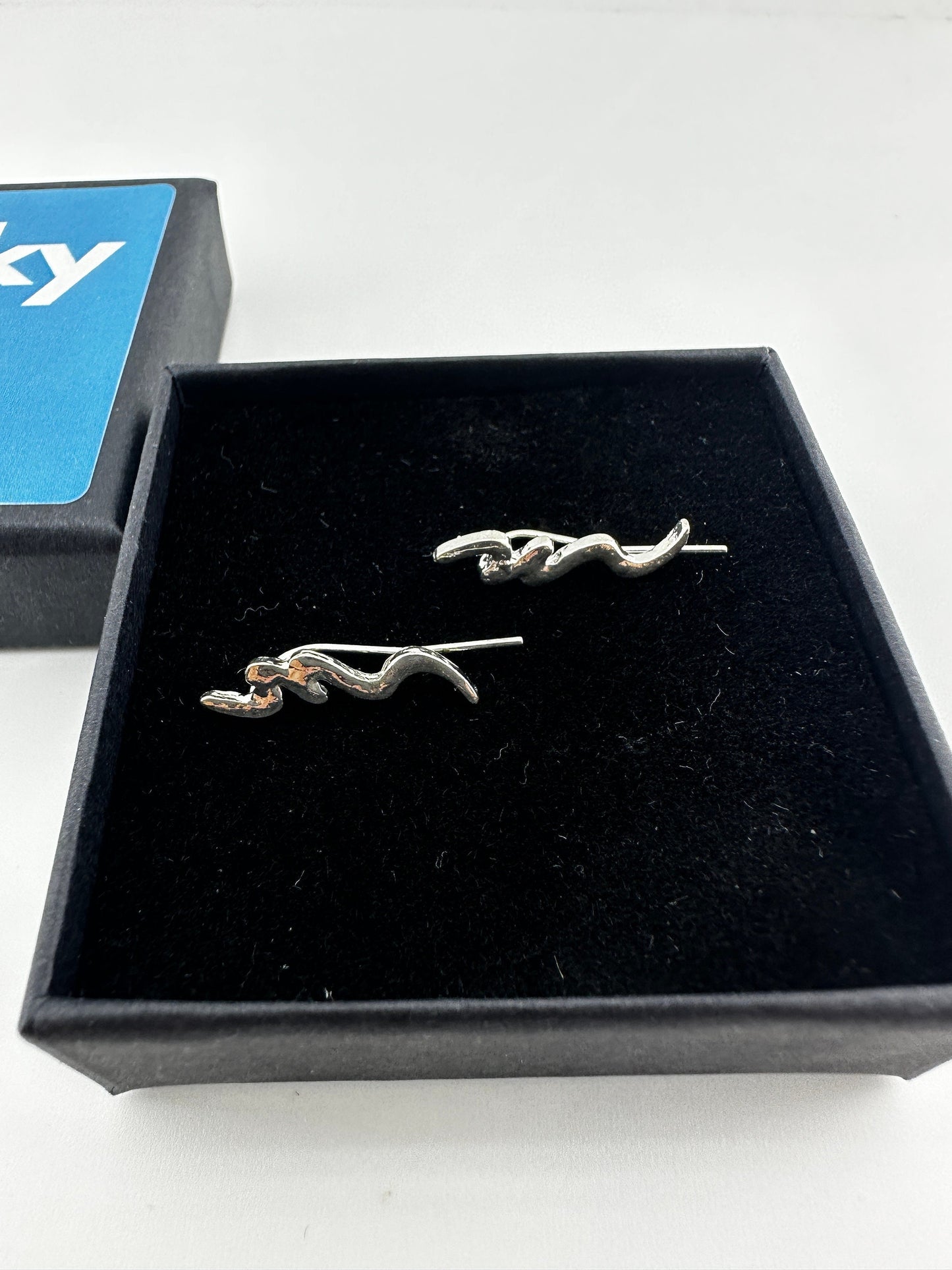 Ear Climbers Earrings, Curved Bar, Stacking Earrings, Dainty Earrings, Minimalist Earrings, Climber Crawler earrings, Silver Jewellery, A297