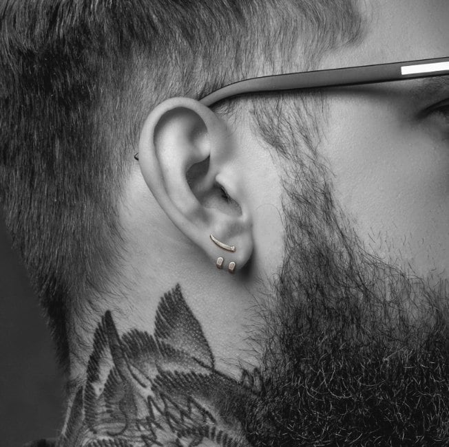 Mens Earrings - Silver Stud Earrings, Men, Minimalist Male Earring, Silver Mens Stud Earrings, Studs for Men, edgy manly man,