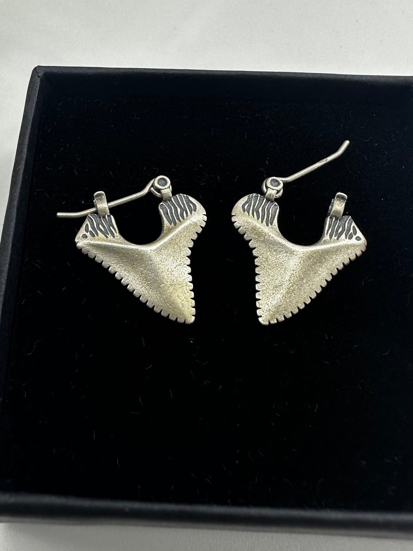 Boho Beach Vibes: Unique Shark Tooth Drop Earrings Beach Jewelry for Men, Male, Masculine, Manly Jewellery, unique jewellery, A304