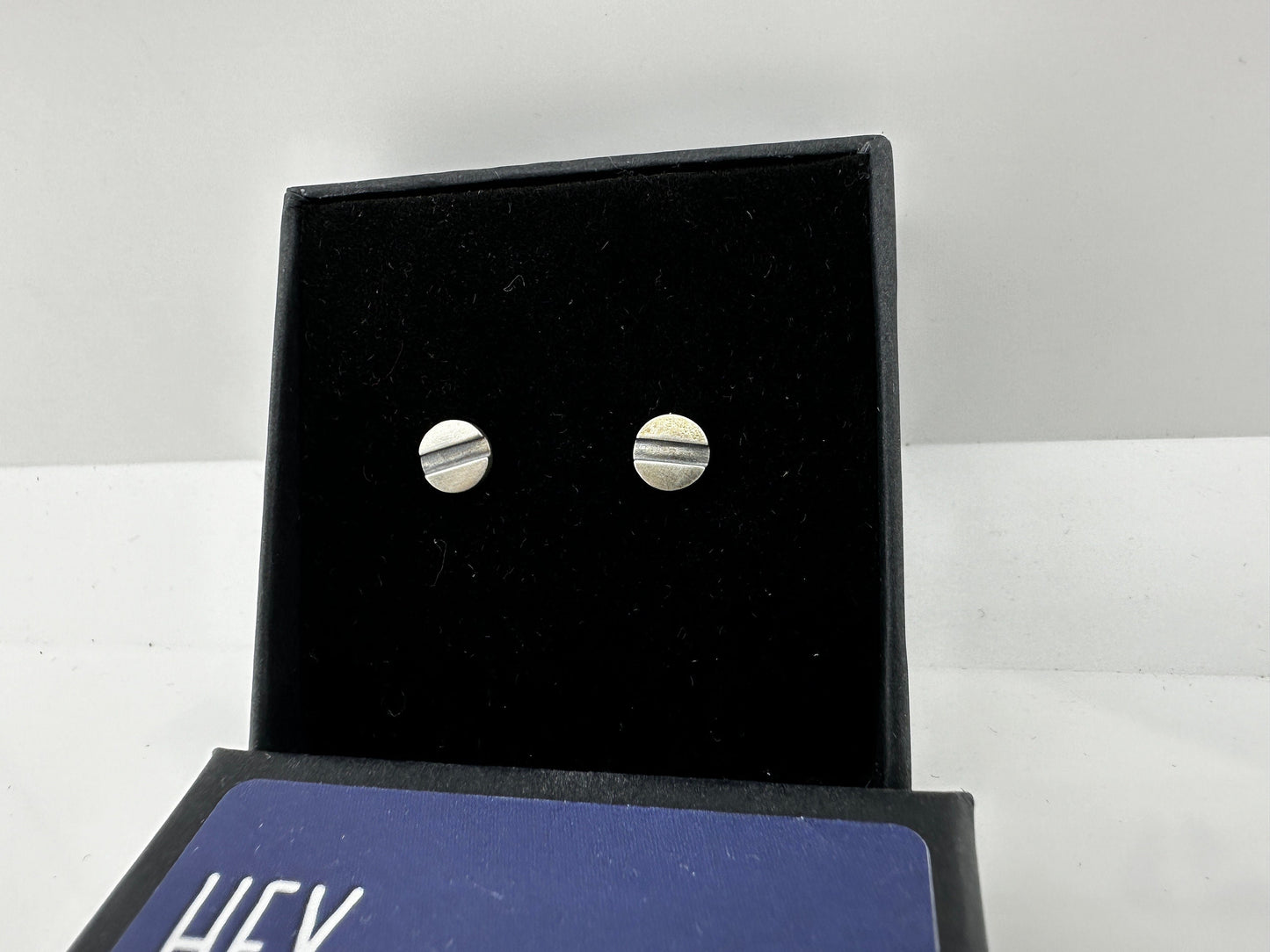 Screw head Earrings - Silver Stud Earrings Piercing men, Male Earring, Industrial Earrings, Sterling Silver, Edgy Mens studs, A323a