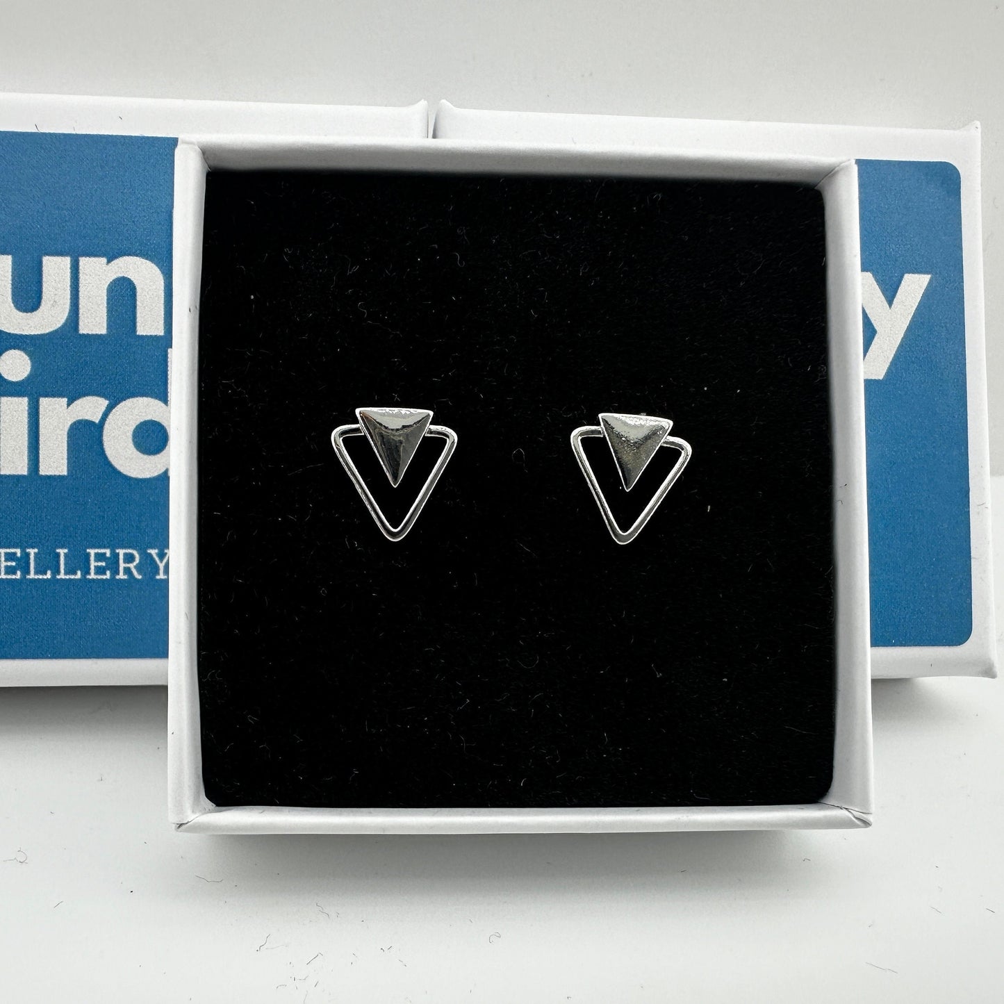 Funky Silver Earrings - Edgy Silver Earrings, Triangle Earrings, Birthday, Party, Fun, Funky, Unique gift, A023
