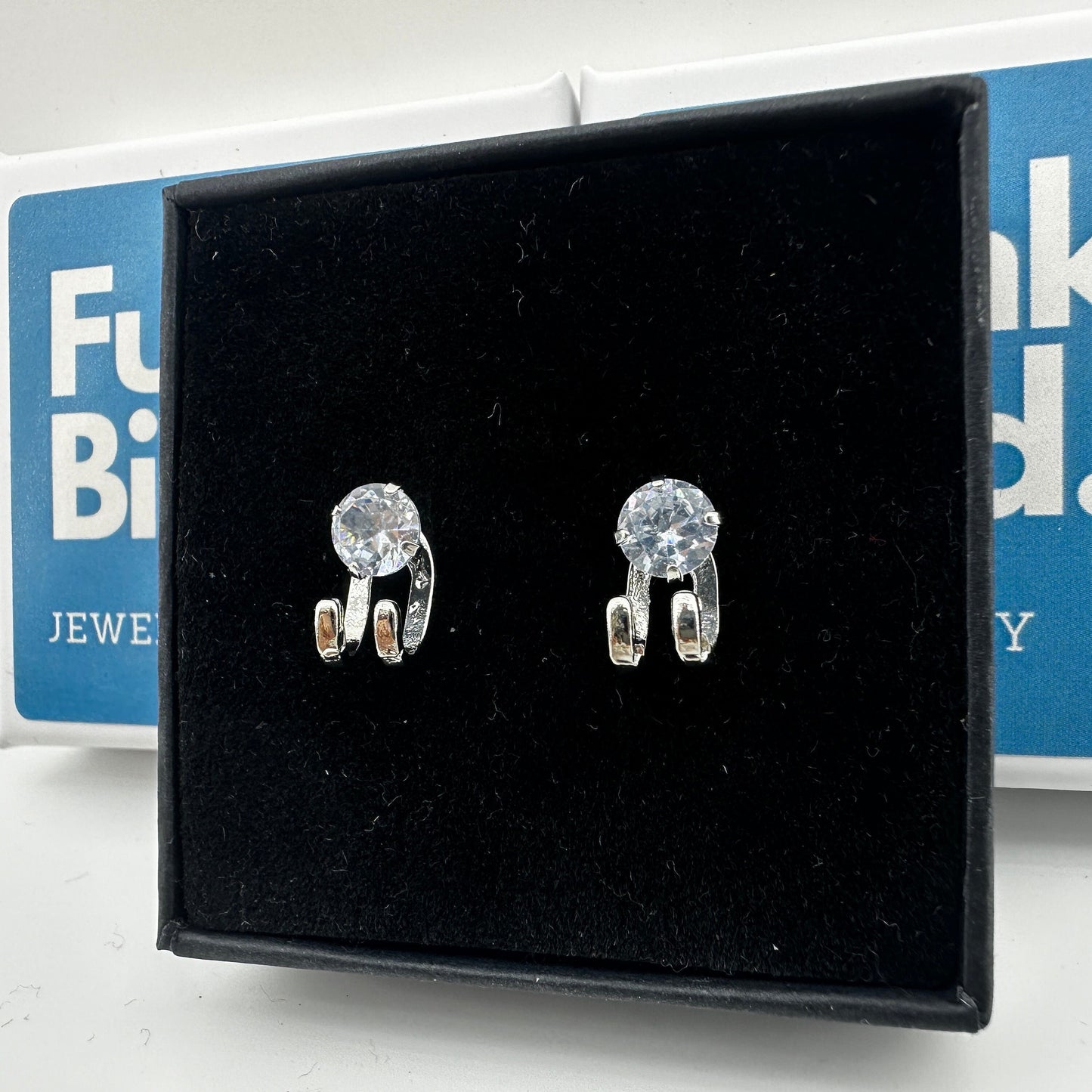 Mens Earrings - CZ Silver Stud Earrings, Men, Male Jewellery, Men Jewelry, Silver, Mens Stud Earrings, Studs for Men, Wrap earrings, A362