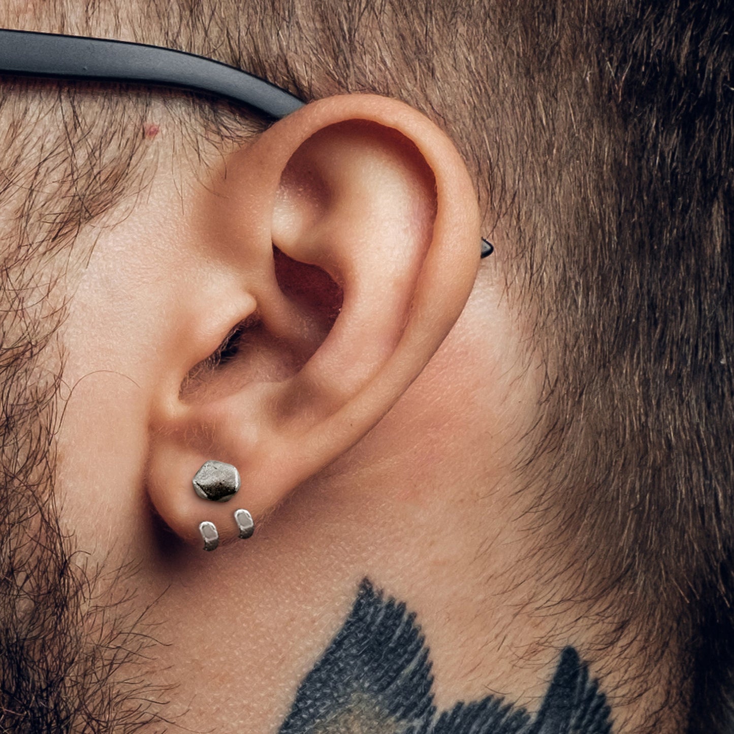 Mens Earrings - Silver Stud Earrings, Men, Minimalist Male Earring, Silver, Studs for Men, edgy earrings, A330