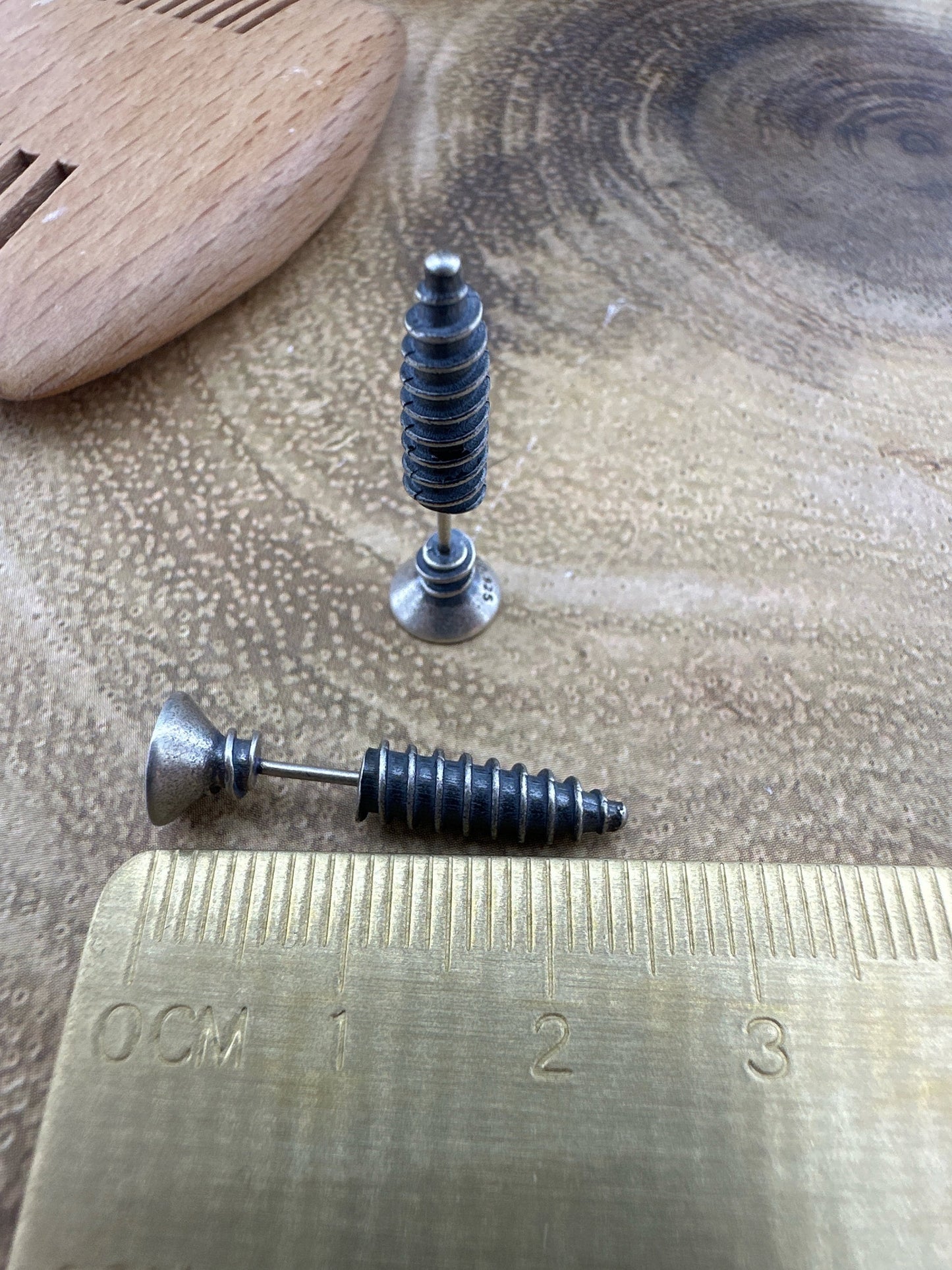 Screw Stud Earrings for Men Women Edgy Nail Stud Earrings Edgy Silver Womens Mens Stud Earrings with a rustic industrial personality,A363