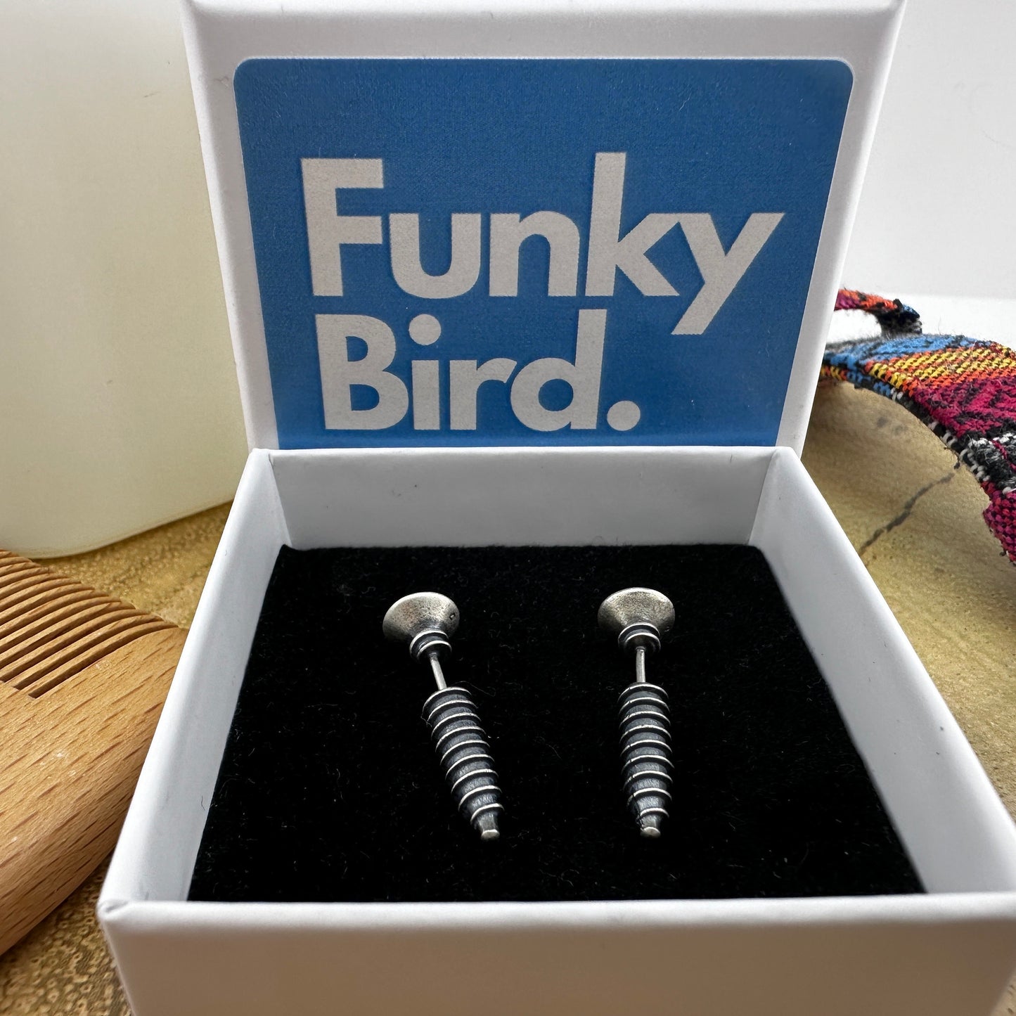Screw Stud Earrings for Men Women Edgy Nail Stud Earrings Edgy Silver Womens Mens Stud Earrings with a rustic industrial personality,A363