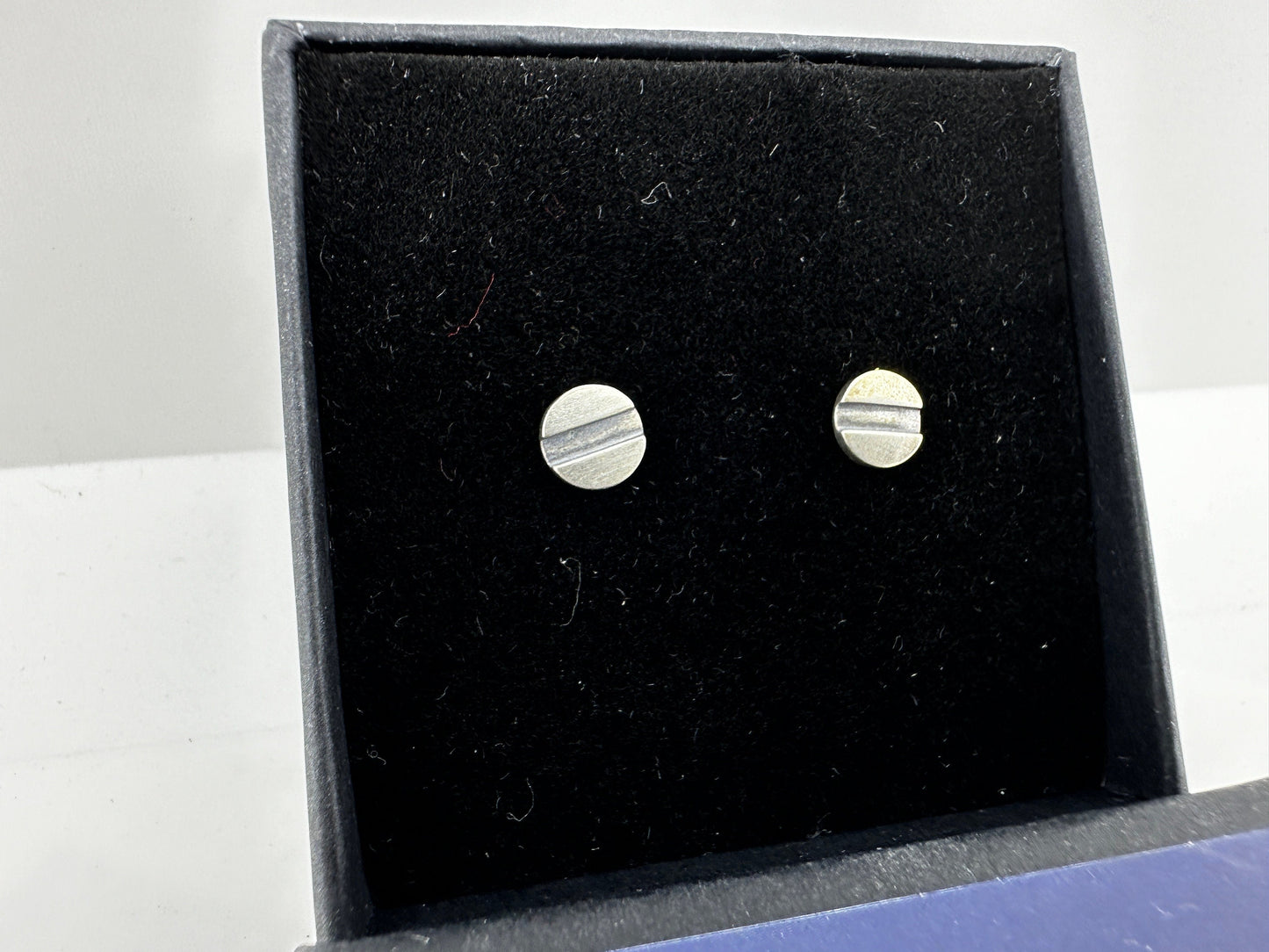Screw head Earrings - Silver Stud Earrings Piercing men, Male Earring, Industrial Earrings, Sterling Silver, Edgy Mens studs, A323a