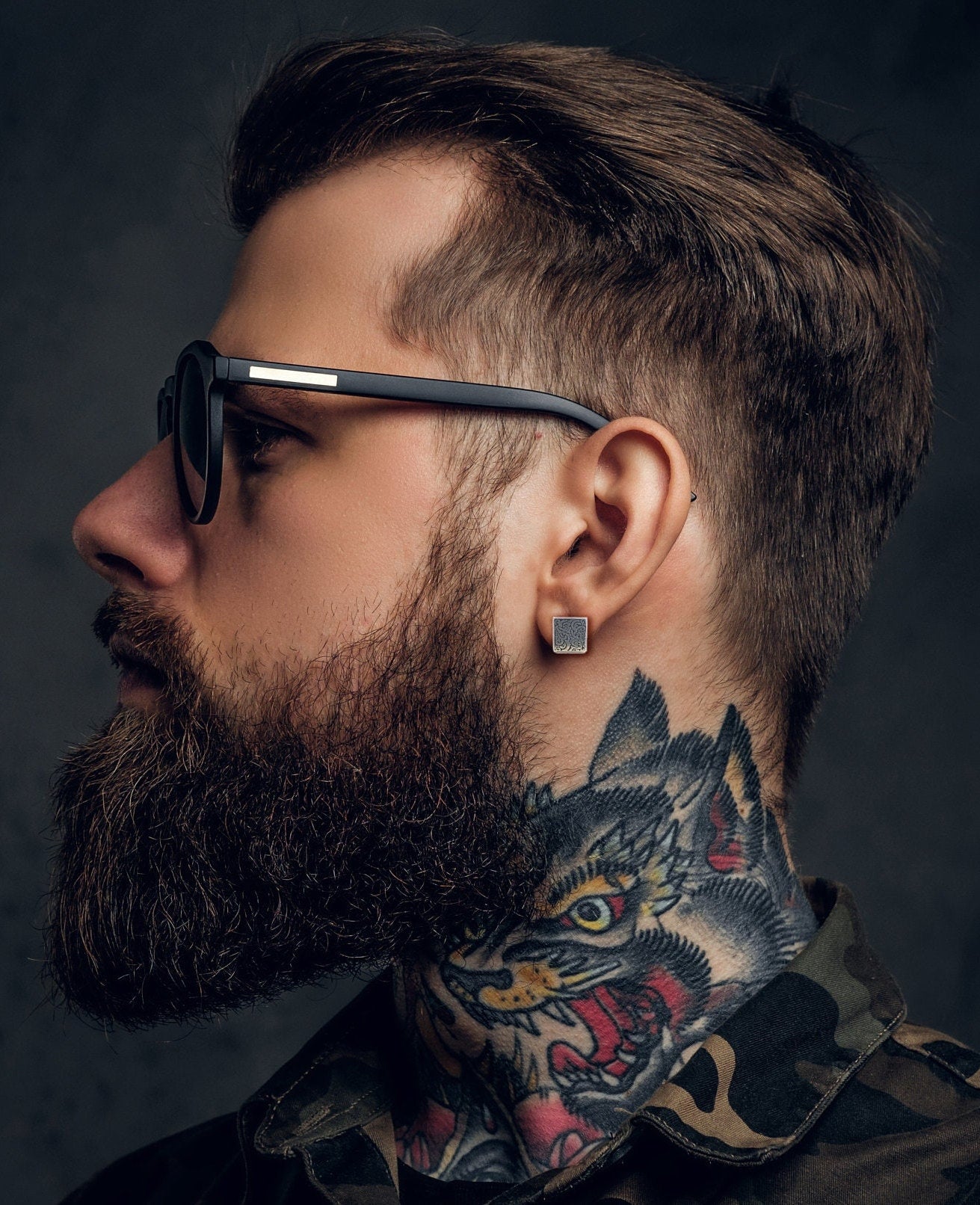 Mens Earrings - Square Hoop Earrings, Men, Edgy, Male Earring, Conch Earrings, Mens Hoop Earrings, Hoops for Men, Huggie, New Design, A375