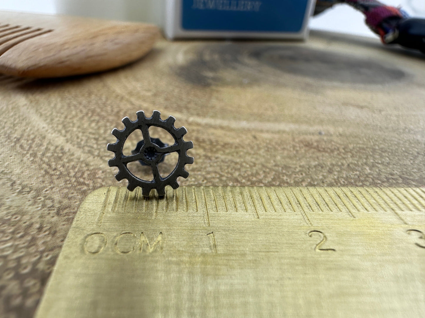 Industrial Earrings, Men Women Steam Punk Earrings, Edgy Earrings, Silver Mens Womens Stud Earrings, Studs for Men, Gear, A366