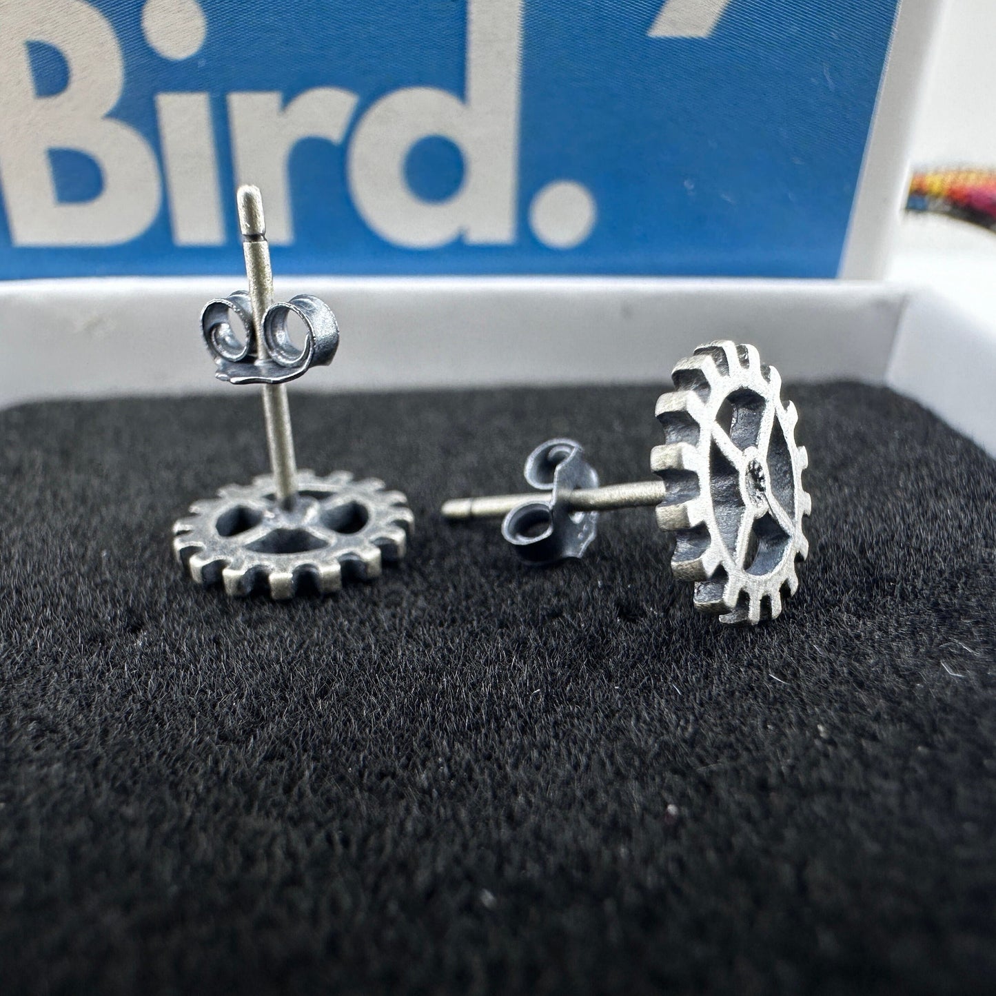 Industrial Earrings, Men Women Steam Punk Earrings, Edgy Earrings, Silver Mens Womens Stud Earrings, Studs for Men, Gear, A366