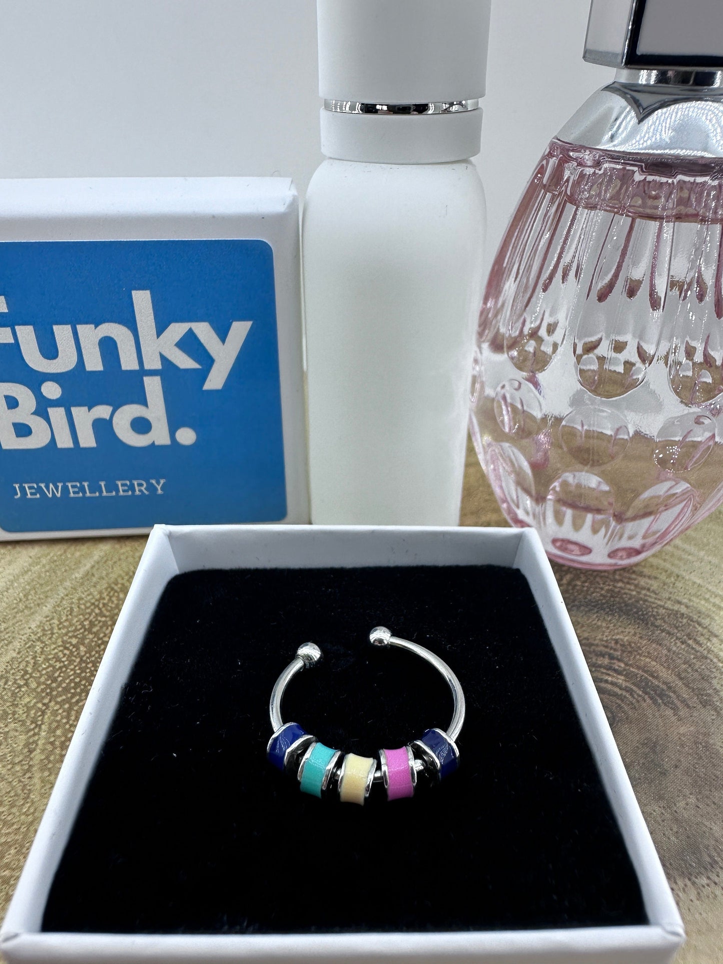 Daughter Anti Stress Ring, Silver Ring, Adjustable Ring, Birthday Gift, Rings for Women, Gift for Daughter, Enamel Ring, A397