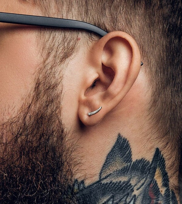 Earrings for seconds, Mens Jewelry Womens earrings Silver jewelry earring studs for mens tick stud earring men manly jewelry, A373