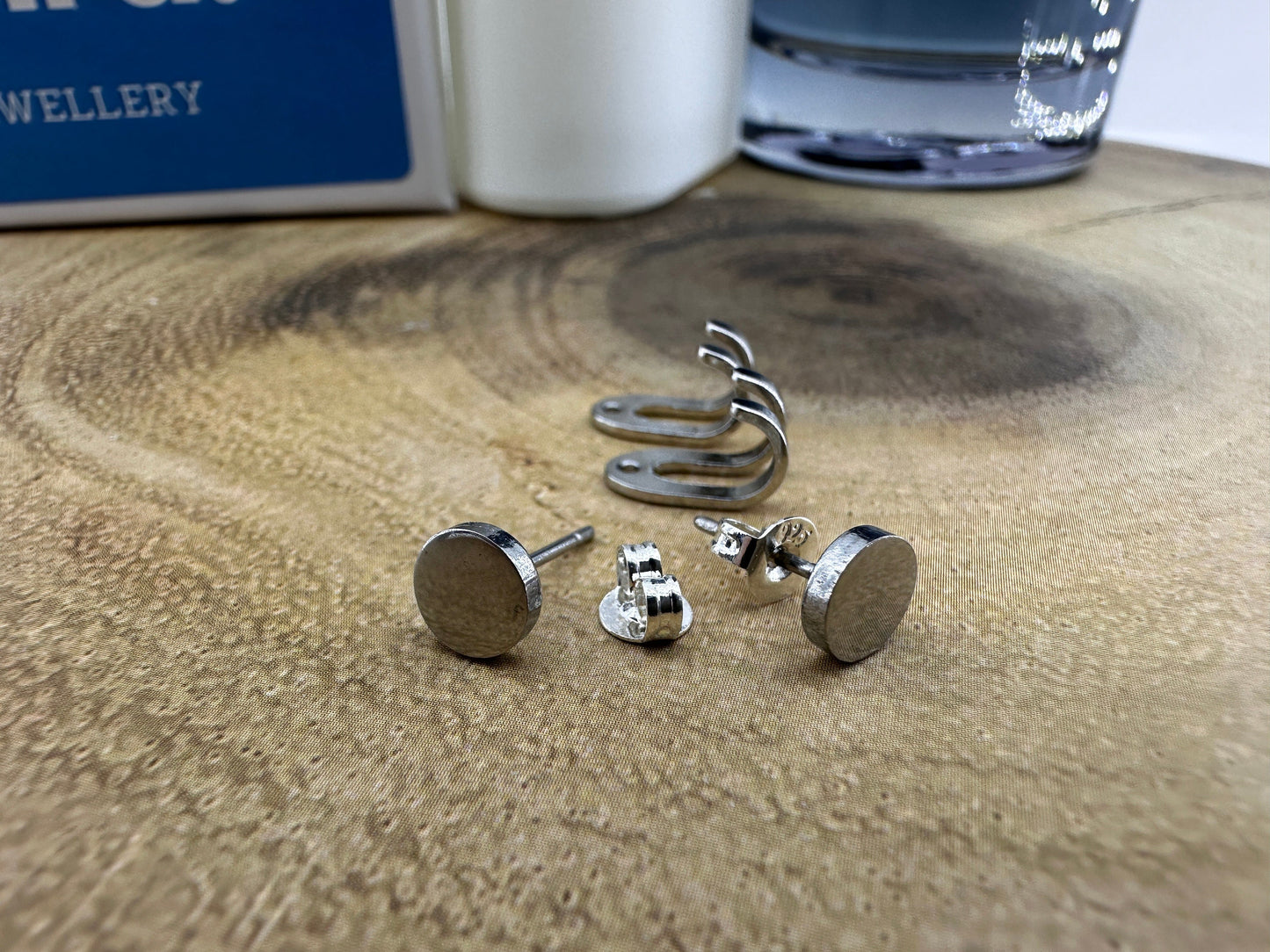 Mens Earrings - Silver Stud Wrap Around Earrings, Men, Edgy Male Earring, Silver, Mens Stud Earrings, Studs for Men, Stud earrings, A378