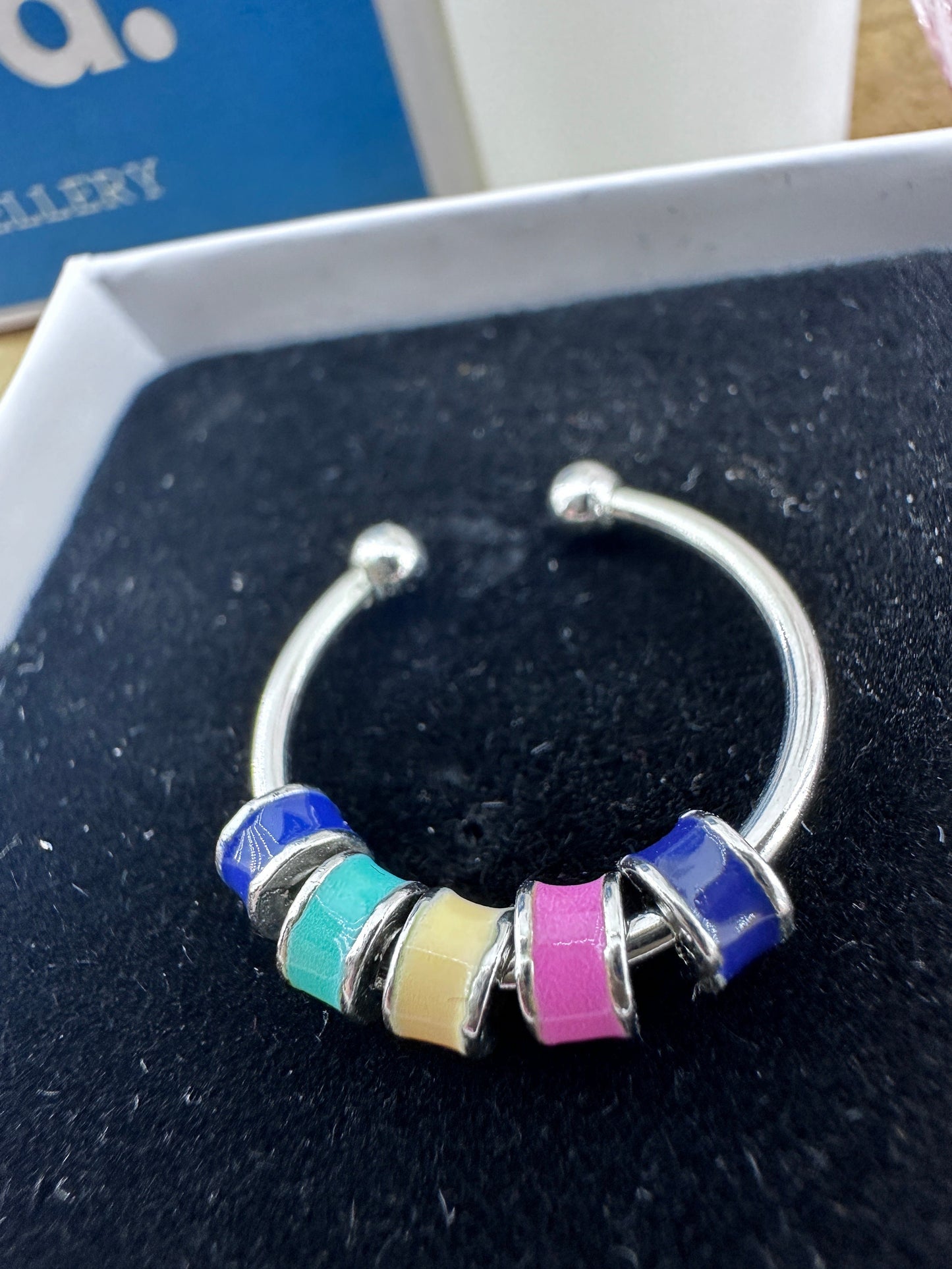 Daughter Anti Stress Ring, Silver Ring, Adjustable Ring, Birthday Gift, Rings for Women, Gift for Daughter, Enamel Ring, A397