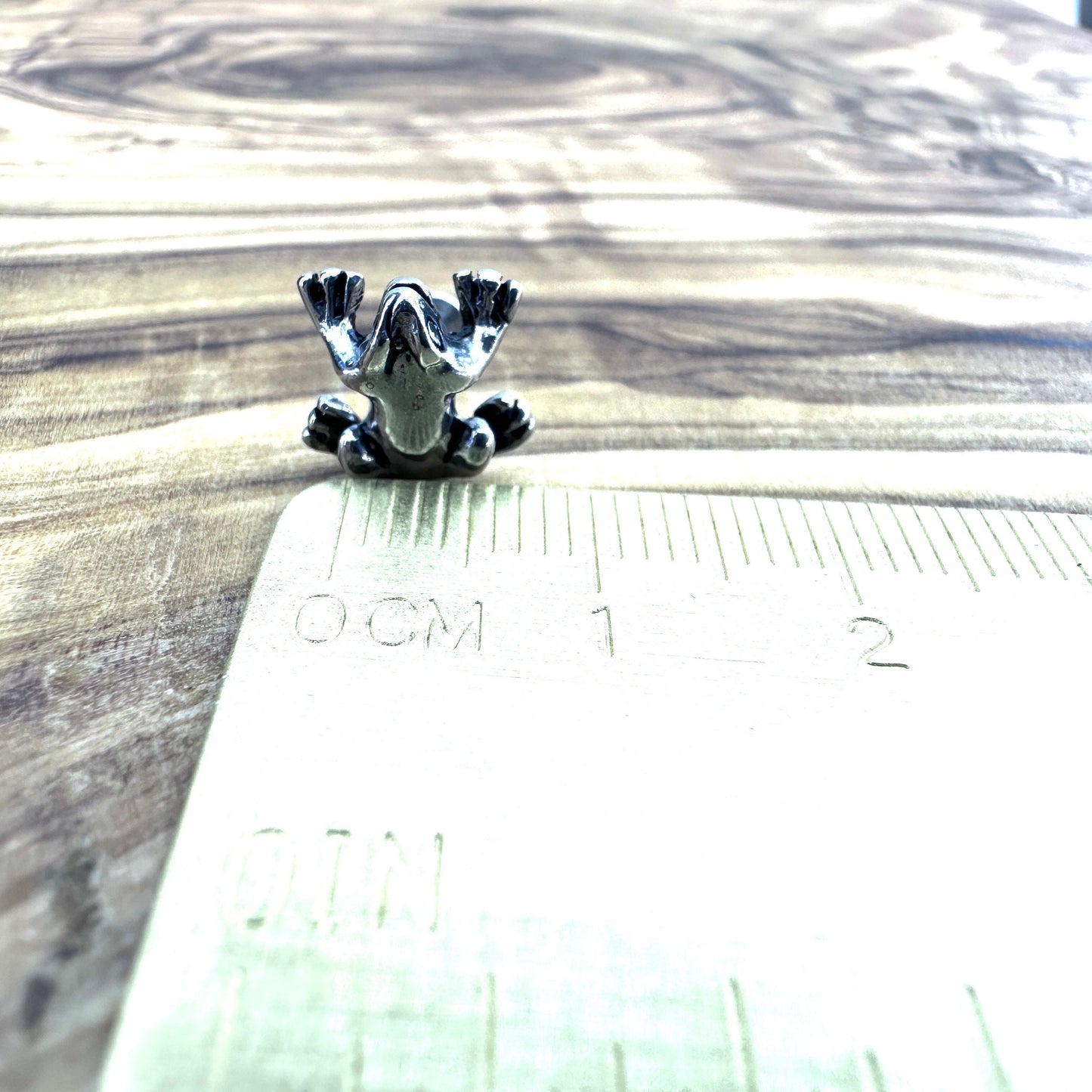 Flat back Frog Piercing | Surgical Steel Earring Tragus Helix Cartilage Conch Threaded Earring with screw front, Stainless steel, A463