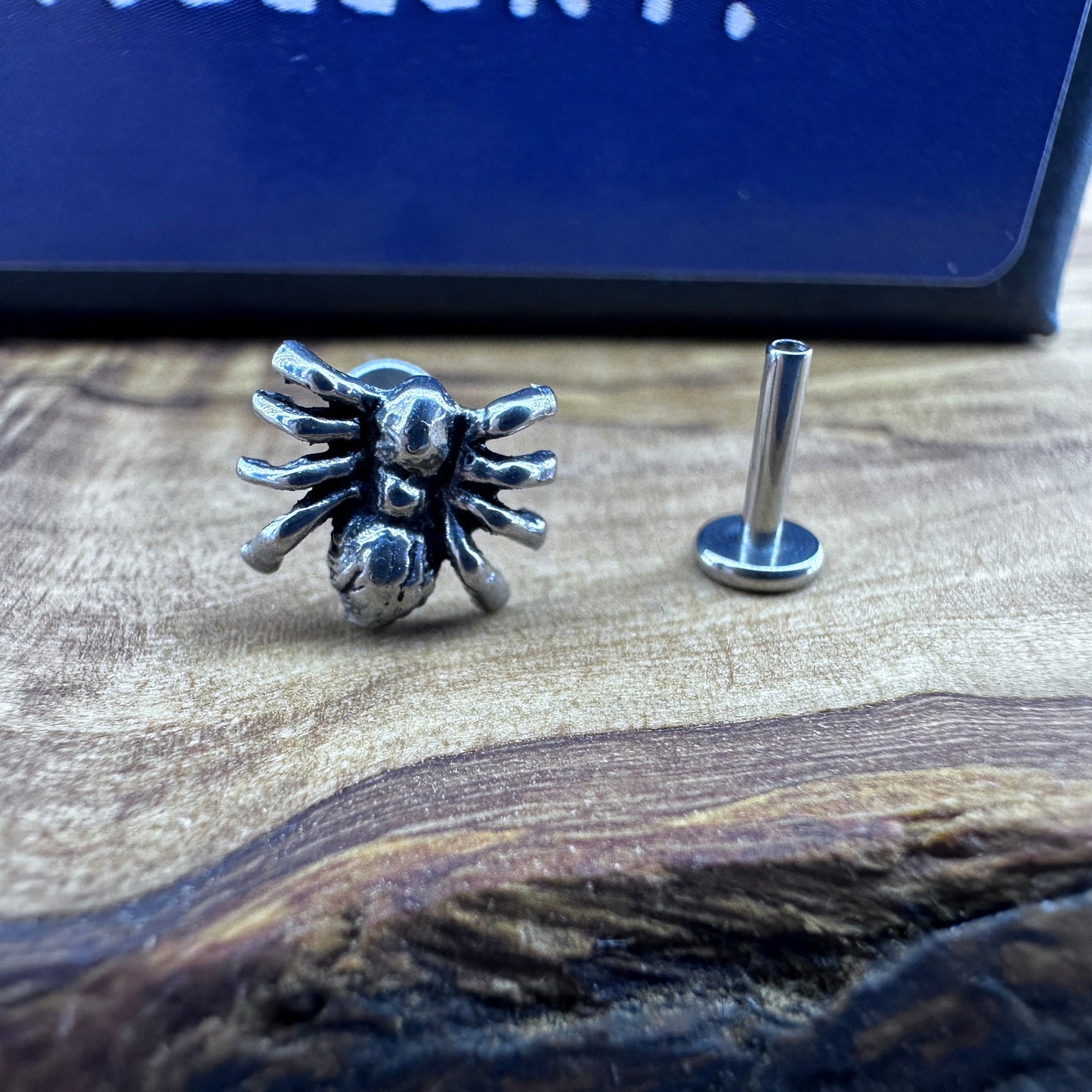 Spider Piercing - Helix Flat back Earring Piercing - Spider Surgical Steel Tragus Cartilage Threaded - screw back men women earrings, A486
