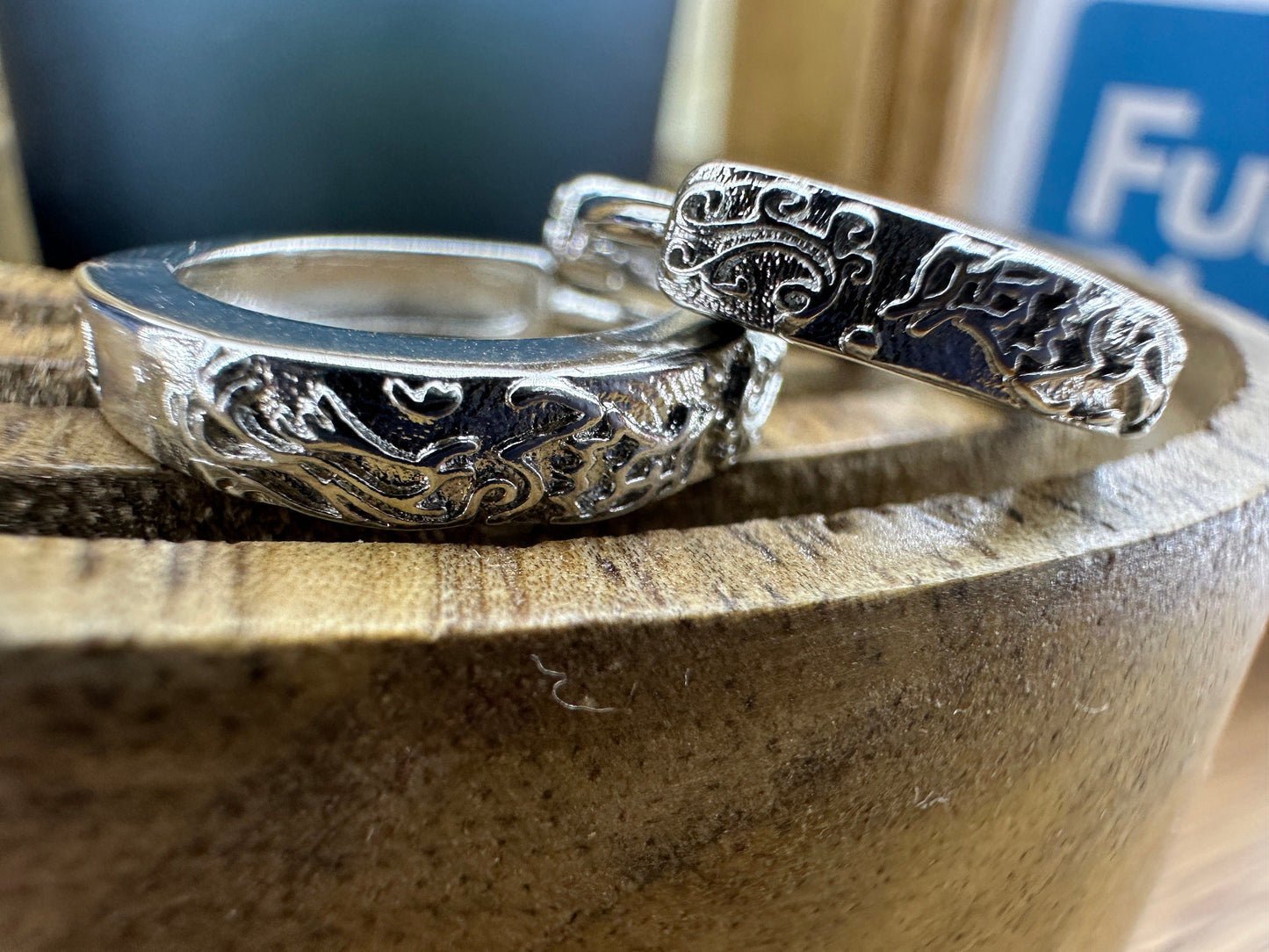 Mens Hoop Earrings - Silver Hoops, Men, Edgy Male Earring, Rune Hoop Earrings, Mens Hoop Earrings, Hoops for Men, Rune hoop earrings, A427