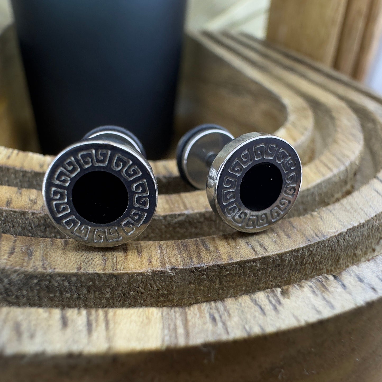 Flat Back Silver Stud Earrings, Men Earrings Flat Back Earrings Bar Minimalist Male Earring, Silver Mens Screwback Studs Earrings, A306
