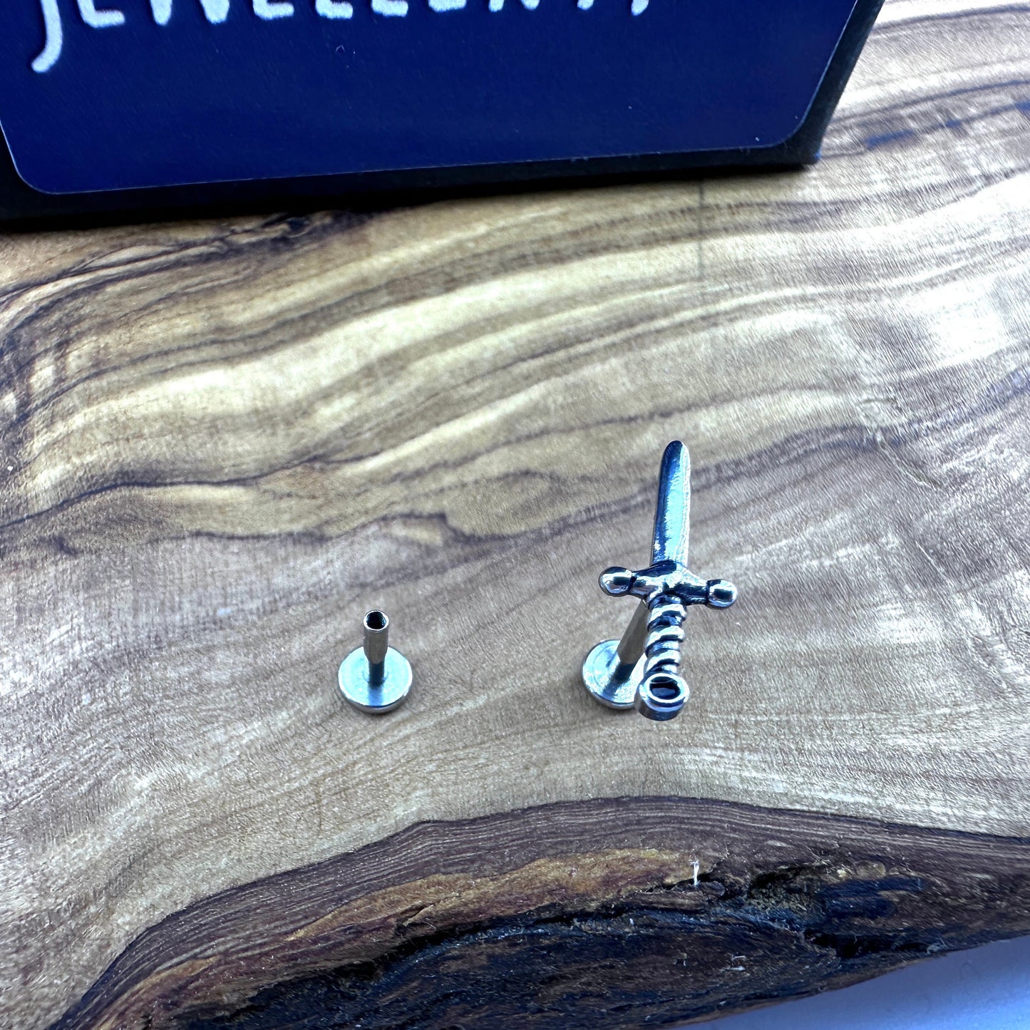 Flat back Dagger Piercing | Surgical Steel sword earring Tragus Helix Cartilage Internally Threaded Earring men women earrings, A467