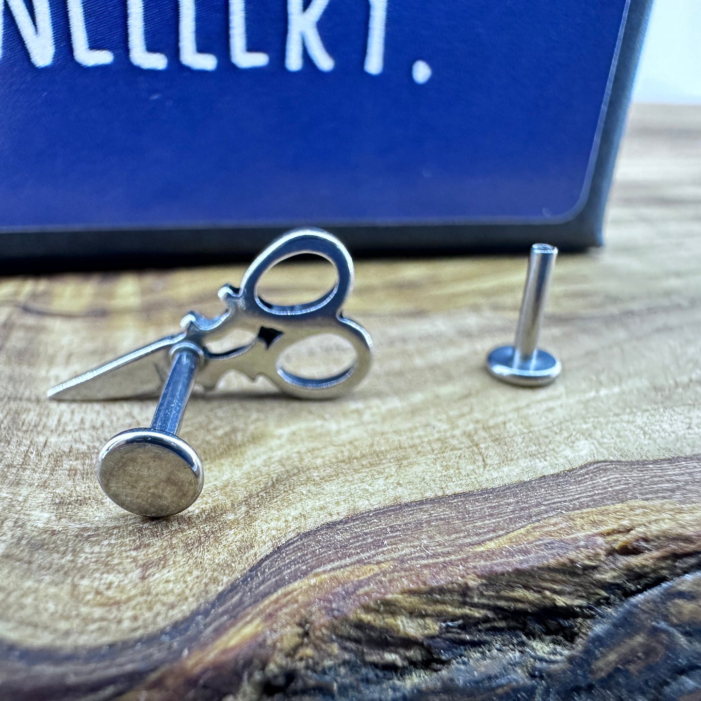 Tragus Flat back Earring Piercing | Surgical Steel Helix Cartilage Scissors Threaded Earring with screw back men women earrings, A469