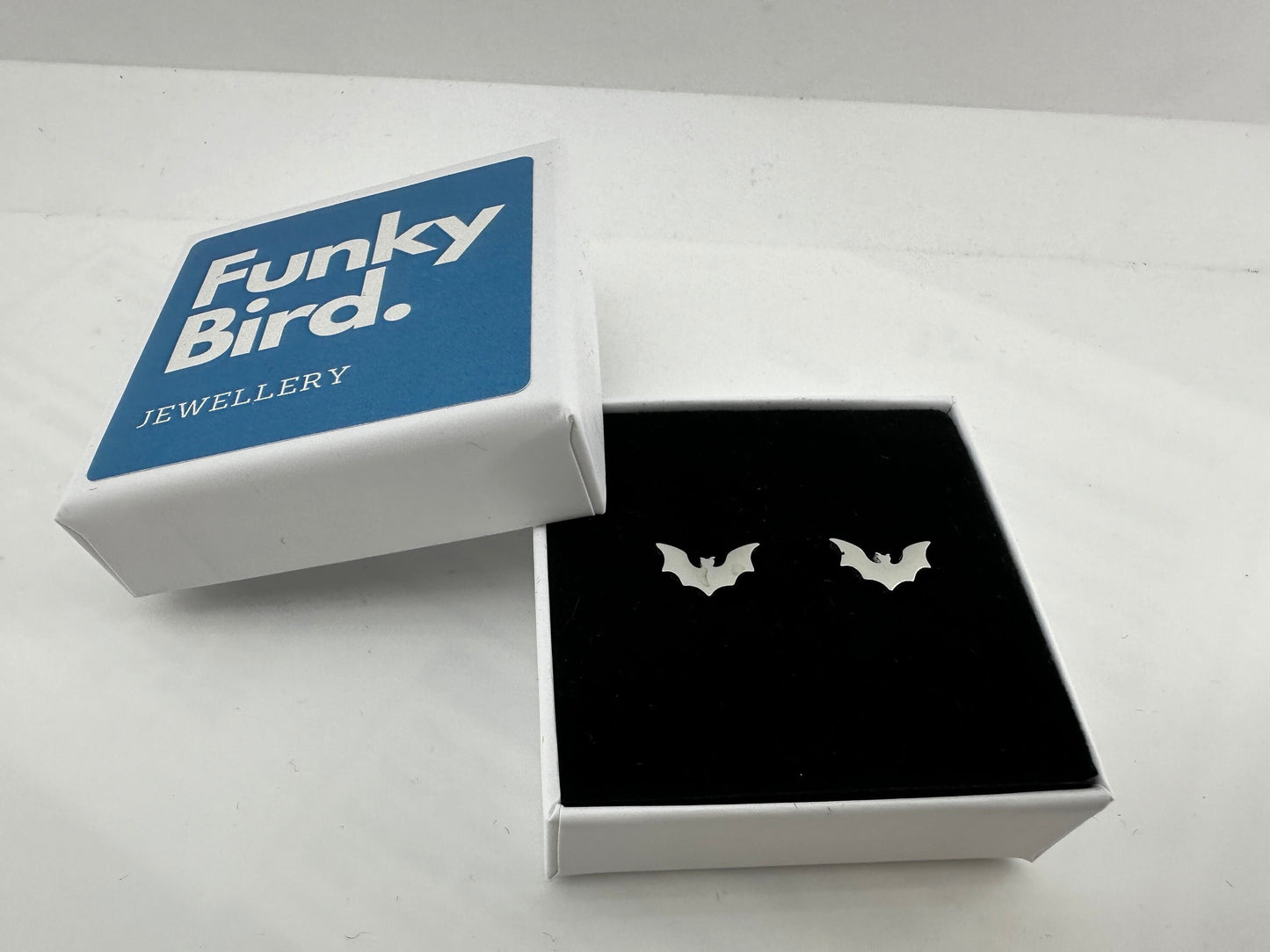 Bat Earrings - Silver Stud Earrings, Men, Edgy Earring, Silver Bat Earrings, Bat wing Silver Mens Stud Earrings Studs for Men Bats, A333