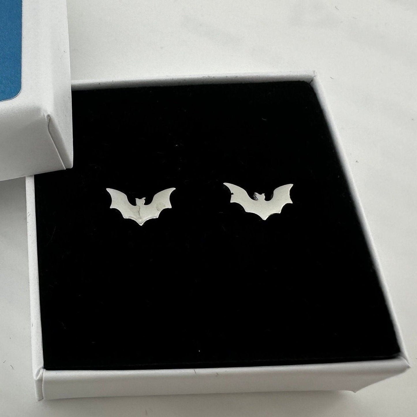 Bat Earrings - Silver Stud Earrings, Men, Edgy Earring, Silver Bat Earrings, Bat wing Silver Mens Stud Earrings Studs for Men Bats, A333