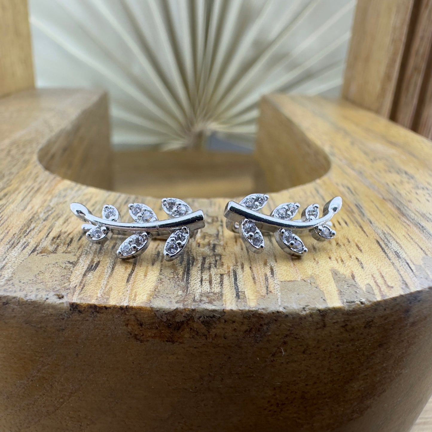 Dainty earrings, Silver earrings Tiny Leaves Stud Earrings Skinny Olive Leaf Earrings Silver Tiny Leaves, A016
