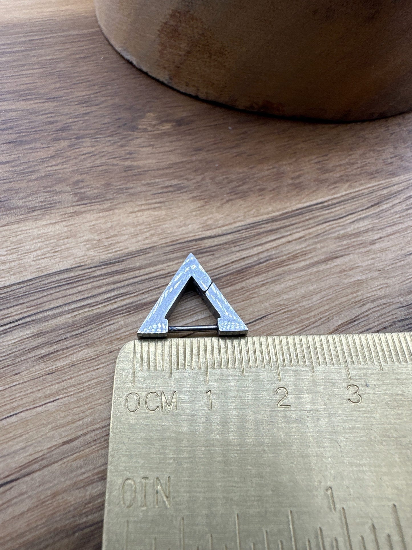 Silver Triangle Earring, Men, Minimalist Male Earring, Mens Earrings, Silver, Mens Stud Earrings, Single earring for Men, A130