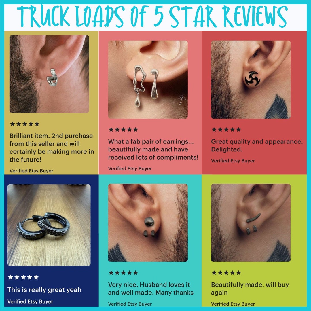 Nordic Axe stud earrings as edgy axe earrings that are perfect for edgy men seeking silver mens stud earrings with a Viking touch. A358