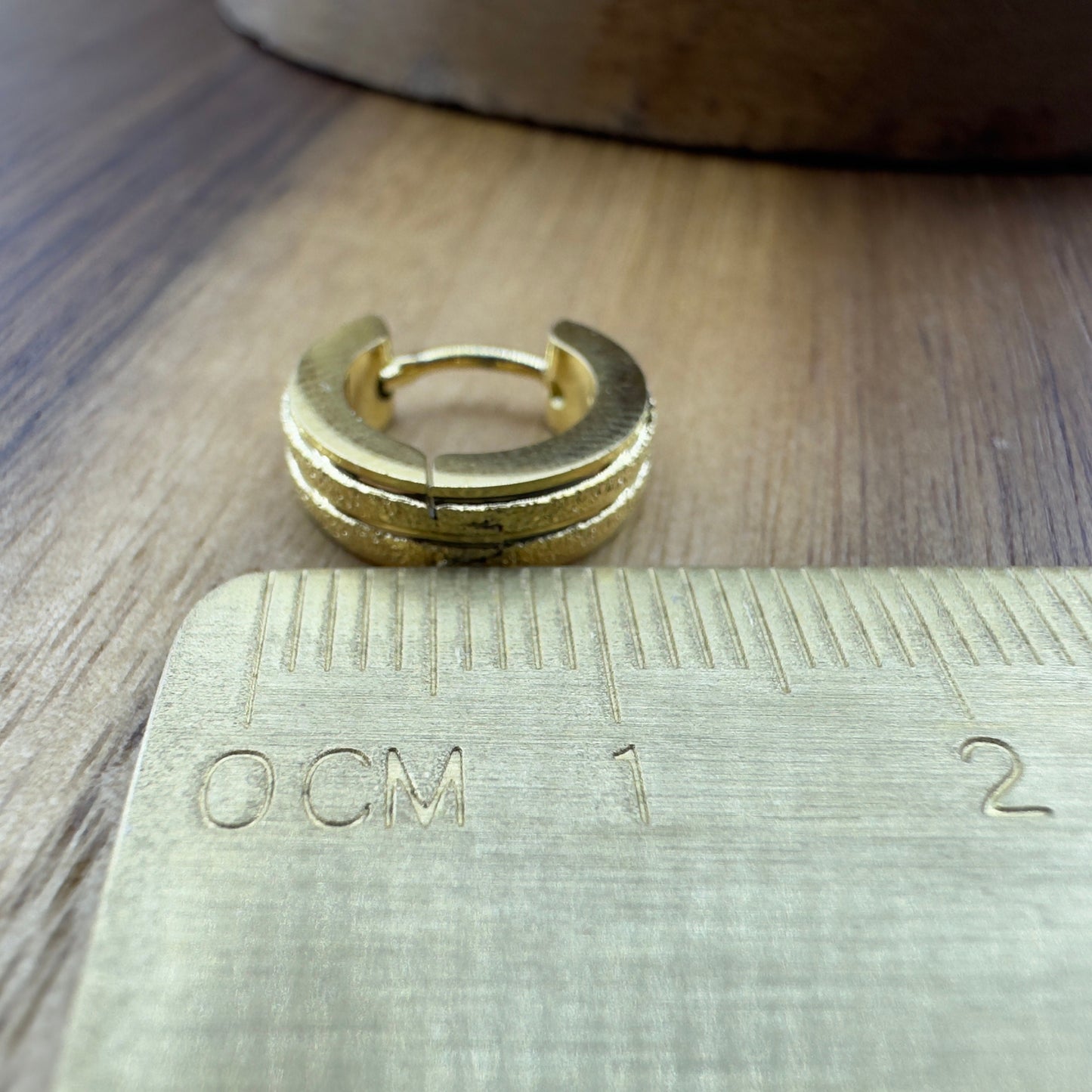 Mens Gold Earrings, Mens Silver Huggie Earrings, 12mm Hoop Earrings For Men, Detailed Patterned Hoop, goldhoop earrings, Minimalist, A189
