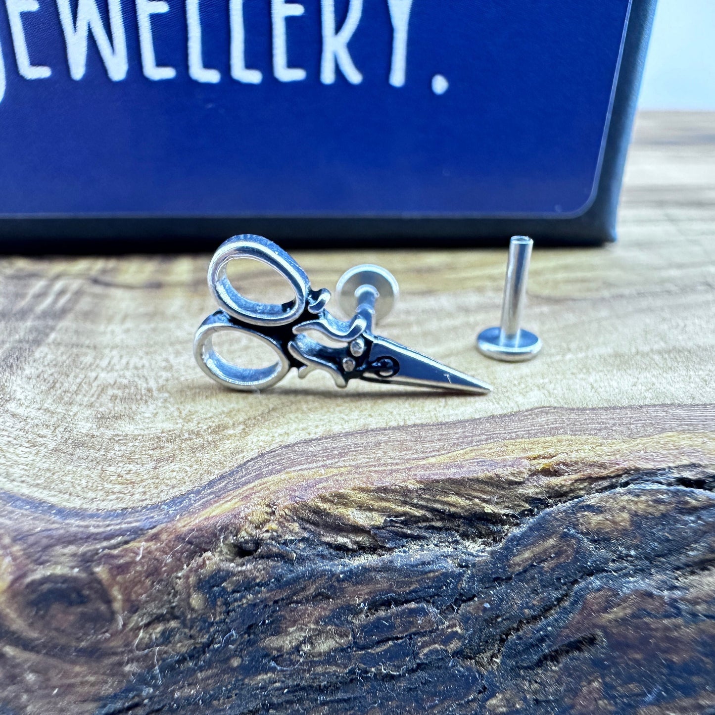 Tragus Flat back Earring Piercing | Surgical Steel Helix Cartilage Scissors Threaded Earring with screw back men women earrings, A469