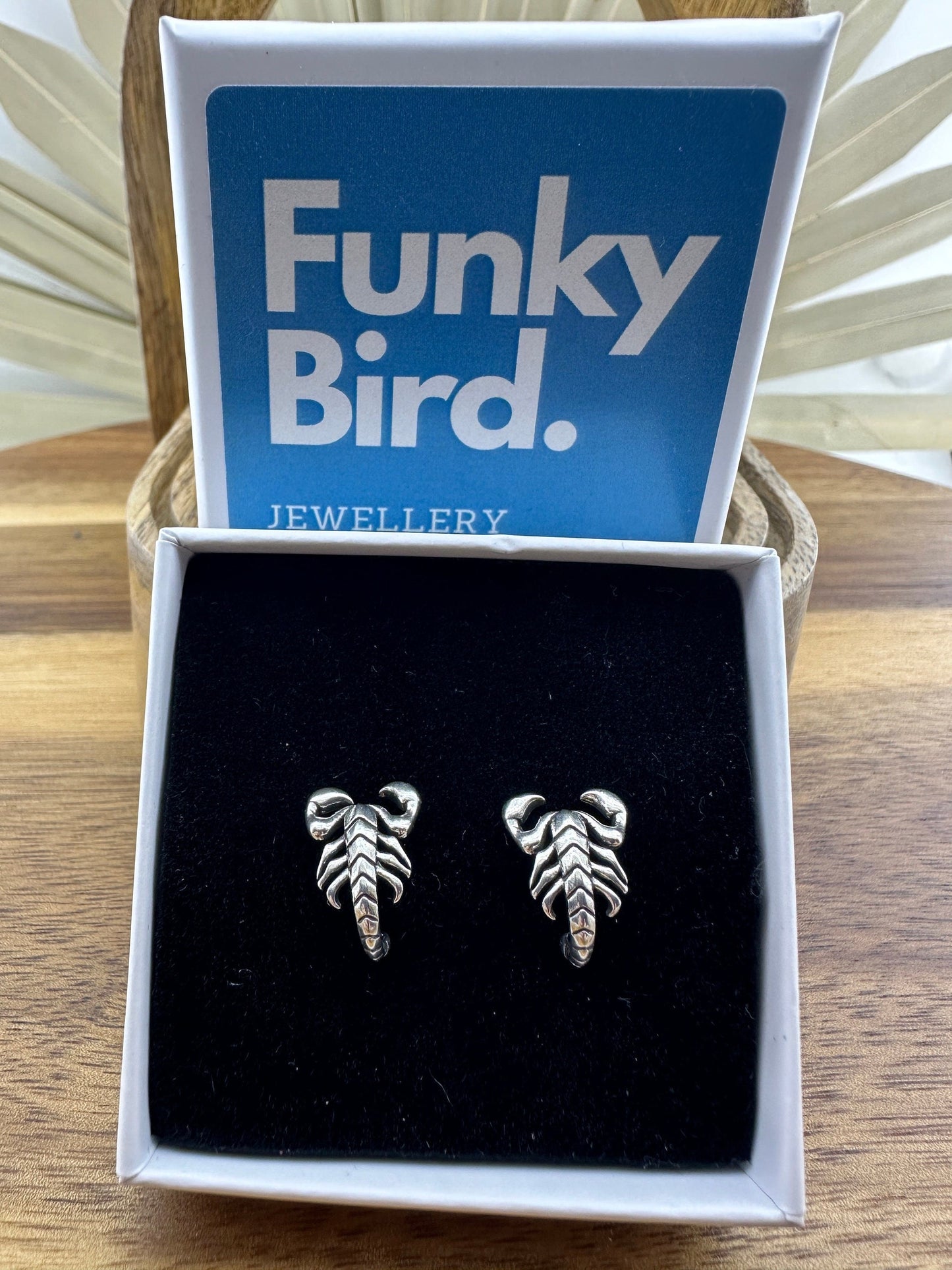 Mens Earrings - Silver Stud Earrings, Men, Minimalist Earring, Scorpion Studs, Mens Stud Earrings, Studs for Men, wrap around earrings, A484