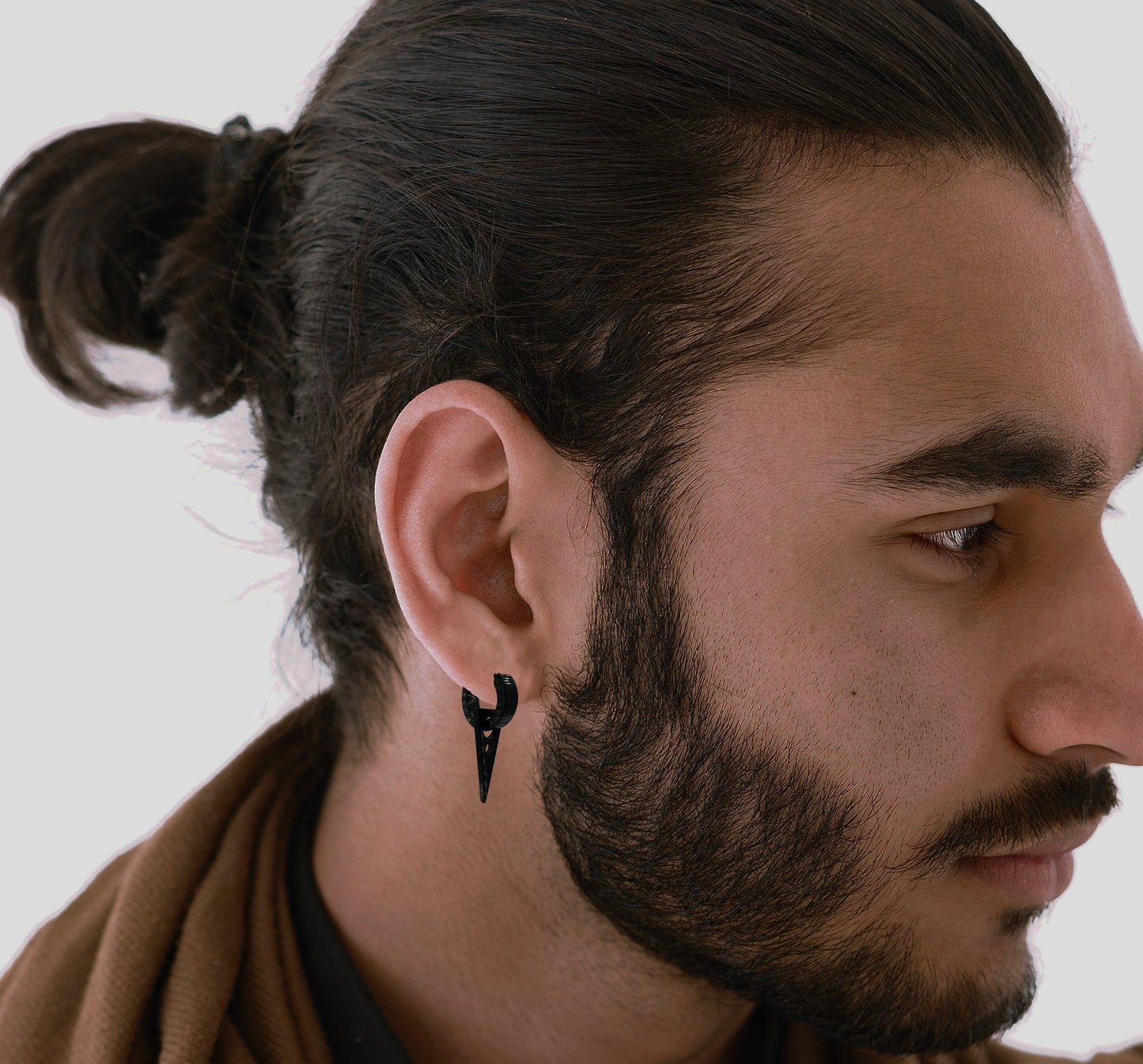 Mens Earrings - Black Triangle, Earring, Men, Minimalist Male Earring, Black Earring, Mens Hoop Earrings, gifts for him, A119