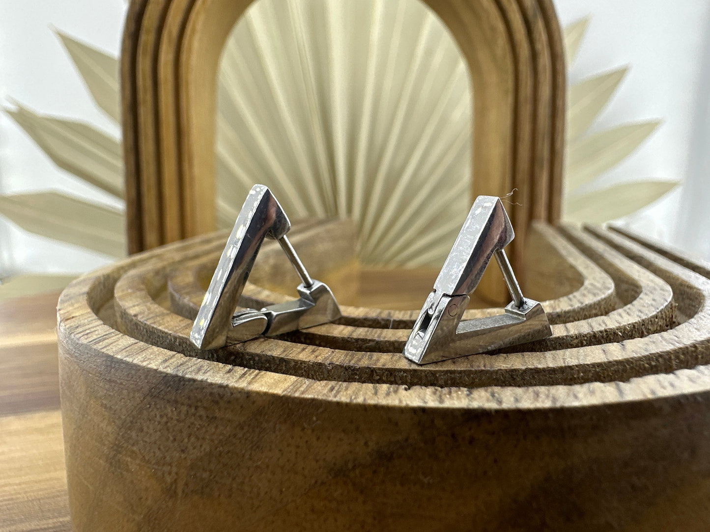 Silver Triangle Earring, Men, Minimalist Male Earring, Mens Earrings, Silver, Mens Stud Earrings, Single earring for Men, A130