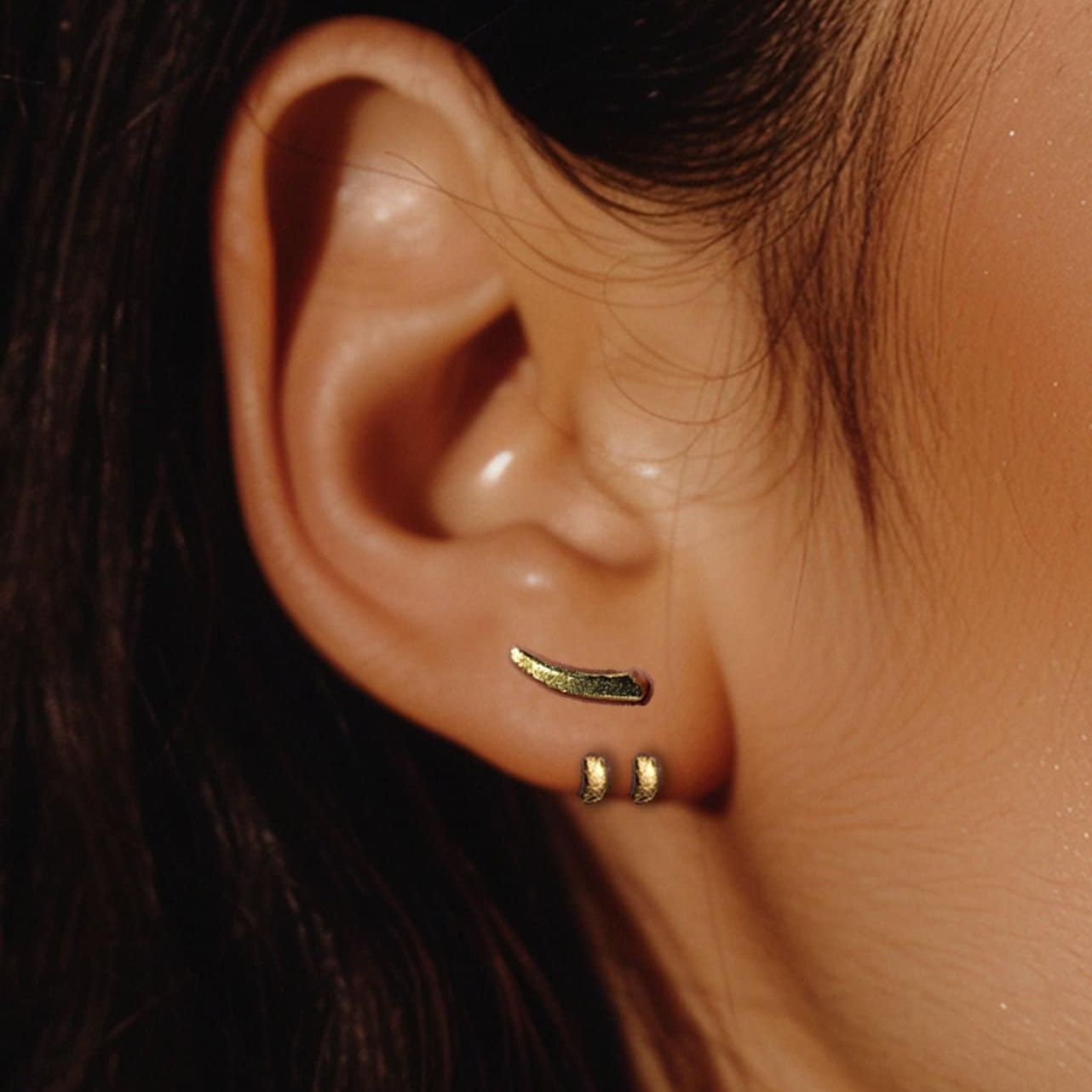 Womens Earrings - Gold Stud Earrings, Minimalist Womens Earrings, 18k Gold Ladies Stud Earrings, Studs for Women, tick earrings, A482