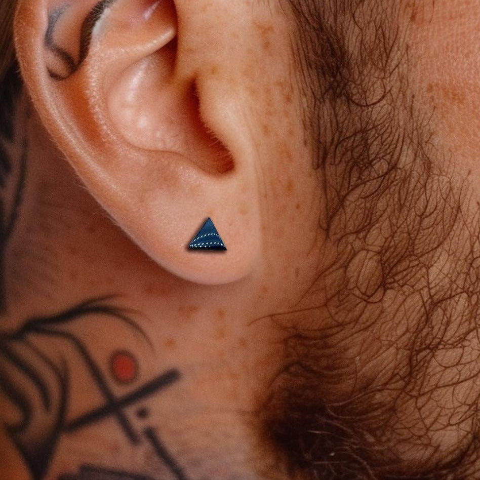 Mens Earrings - Silver Stud Earrings, Mens Studs, Minimalist, Male Earring Silver Edgy Studs for Men, tick v, hoop man earrings, A501a