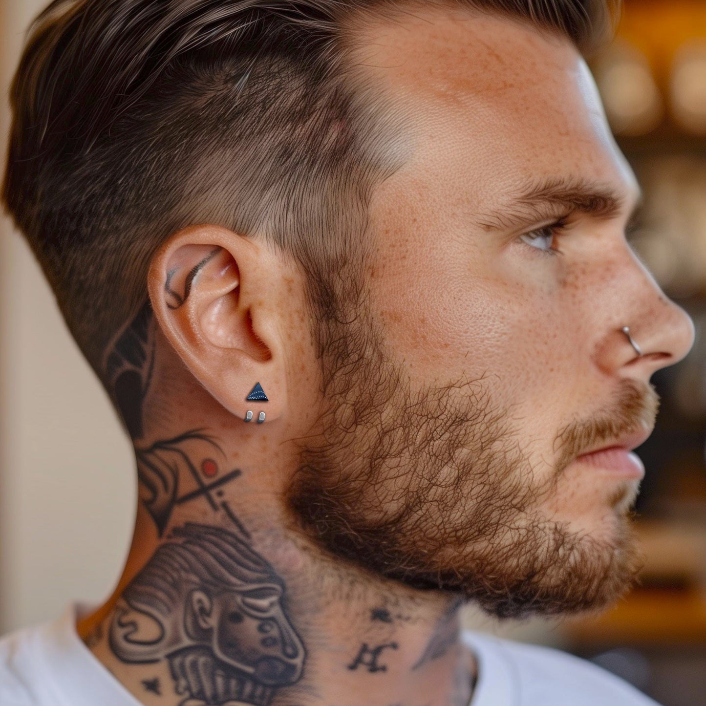 Mens Earrings - Silver Stud Earrings, Men, Gift for manly man, Male Earring, Edgy, Mens Stud Earrings, Studs for Men, everyday earring A501a