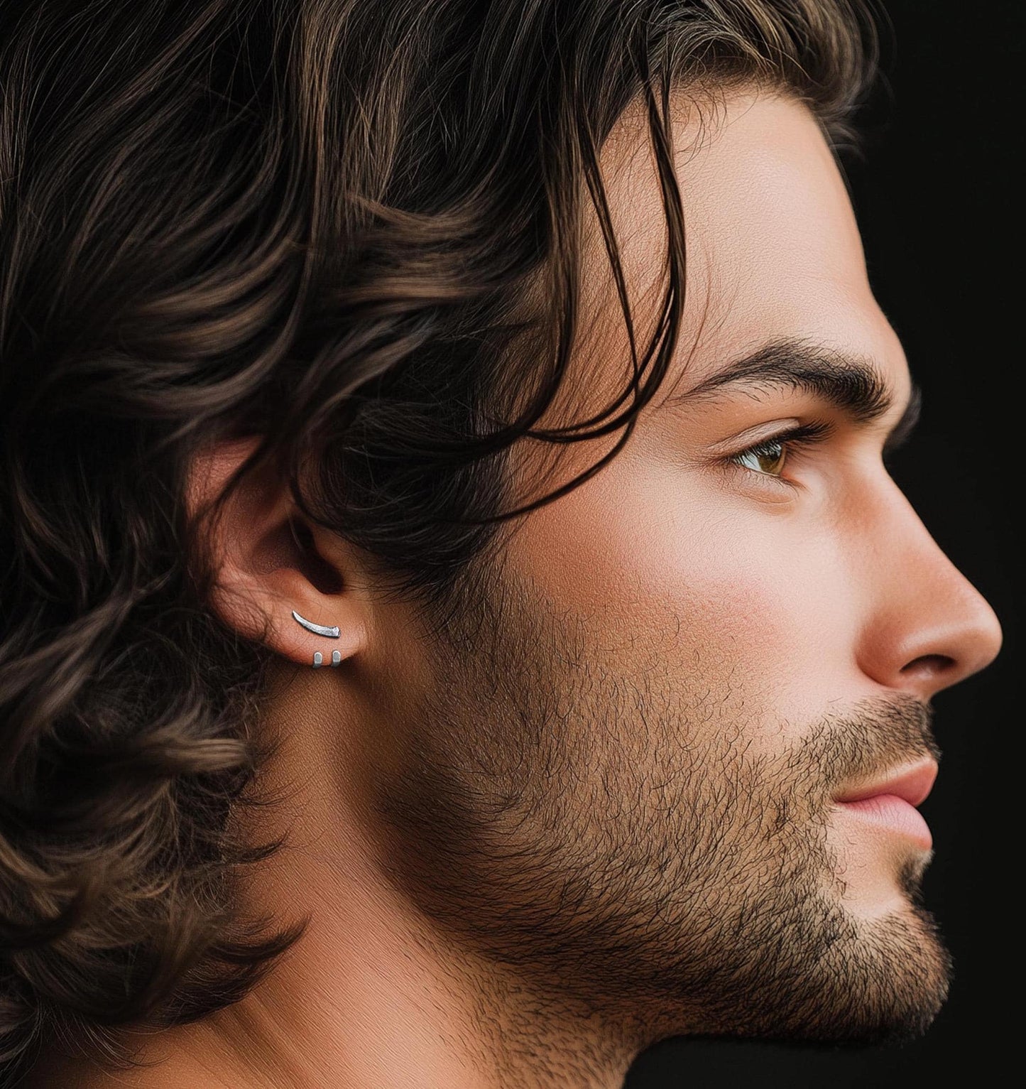 male earrings studs for men and minimalist male earrings, manly earrings, tick earrings perfect for edgy mens earrings and stylish studs.