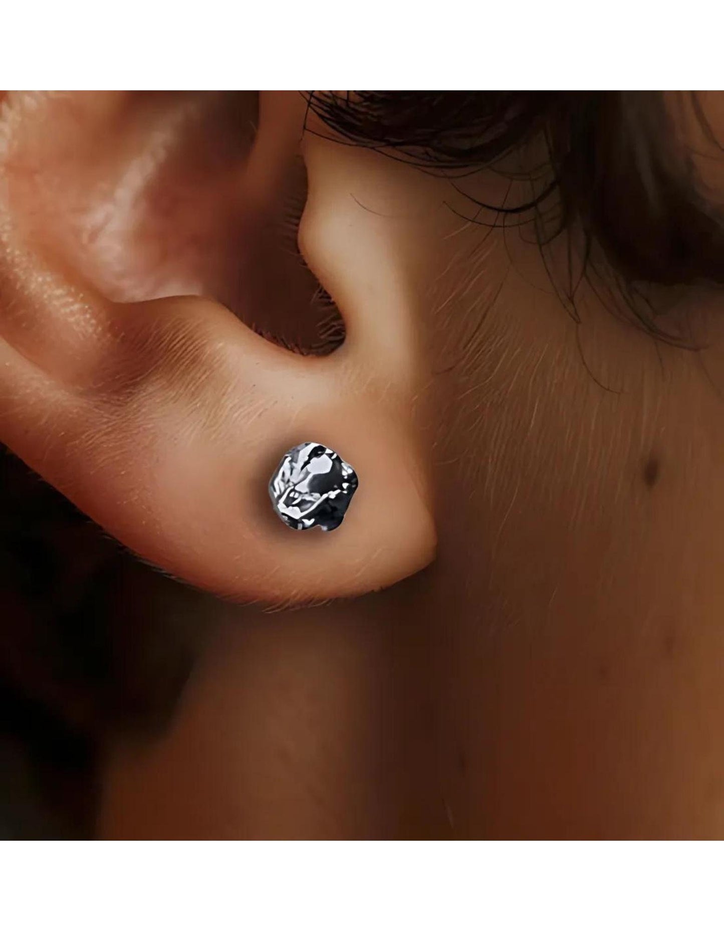 Mens Earrings - Silver Stud Earrings, Obsidian Silver Studs, Minimalist Male Earring, Sterling Silver, Mens Stud Earrings, Studs for, A488