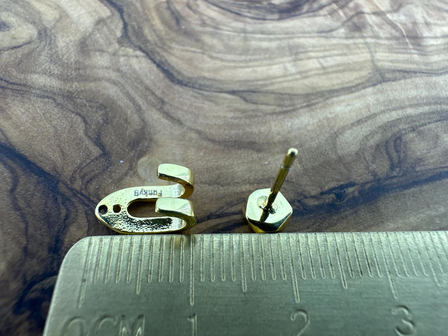 Mens Earrings - Gold Stud Earrings, Men, Minimalist Male Earring, 18k Gold Studs for Men, edgy earrings, Hex Studs, A510