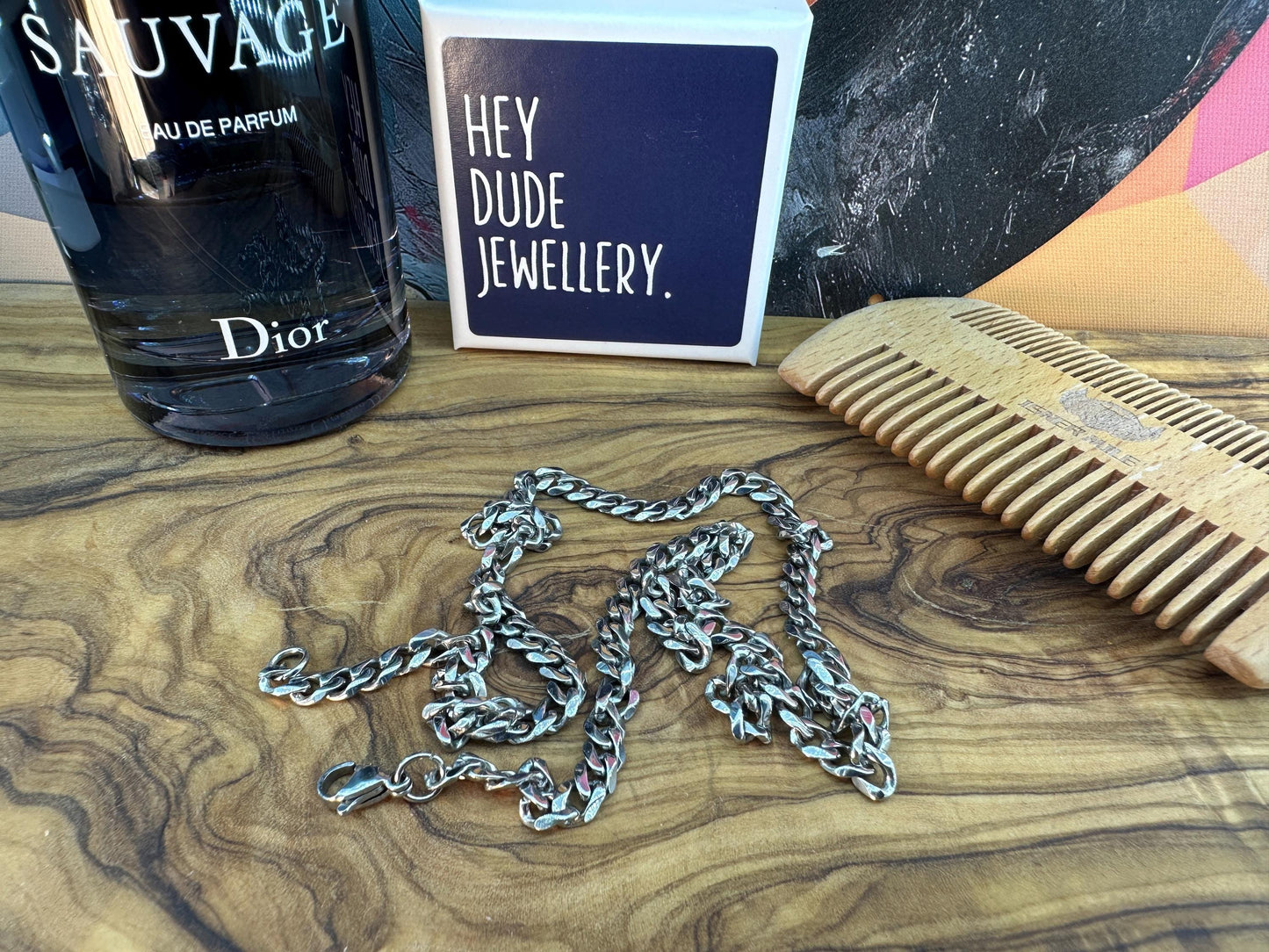 Silver Miami Cuban Chain - Chunky Silver Chain Necklace for Men - Mens Silver Chain Real Waterproof Chain Jewelry - Men's Necklace, B005