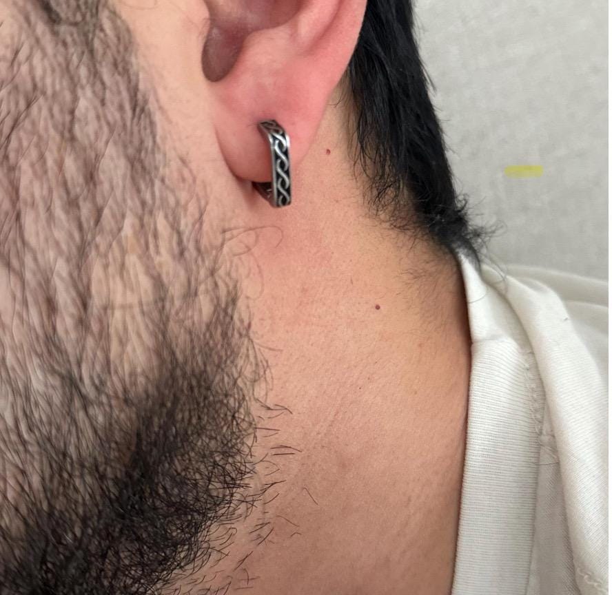 Mens Earrings - Silver Hoop Earrings, Men, Edgy, Male Earring, Silver Mens Earrings, Studs for Men, Viking, hoop earrings, A133