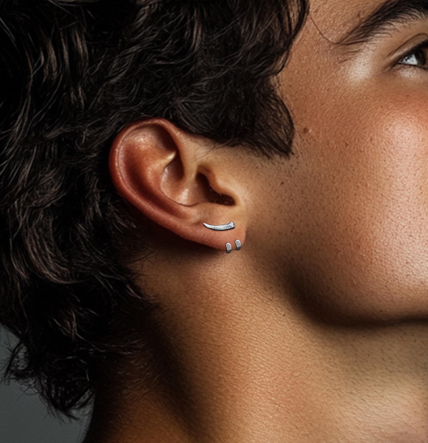 Mens Earrings - Silver Stud Earrings, Men, Minimalist Male Earring, Silver, Mens Stud Earrings, Studs for Men, tick earrings, A001
