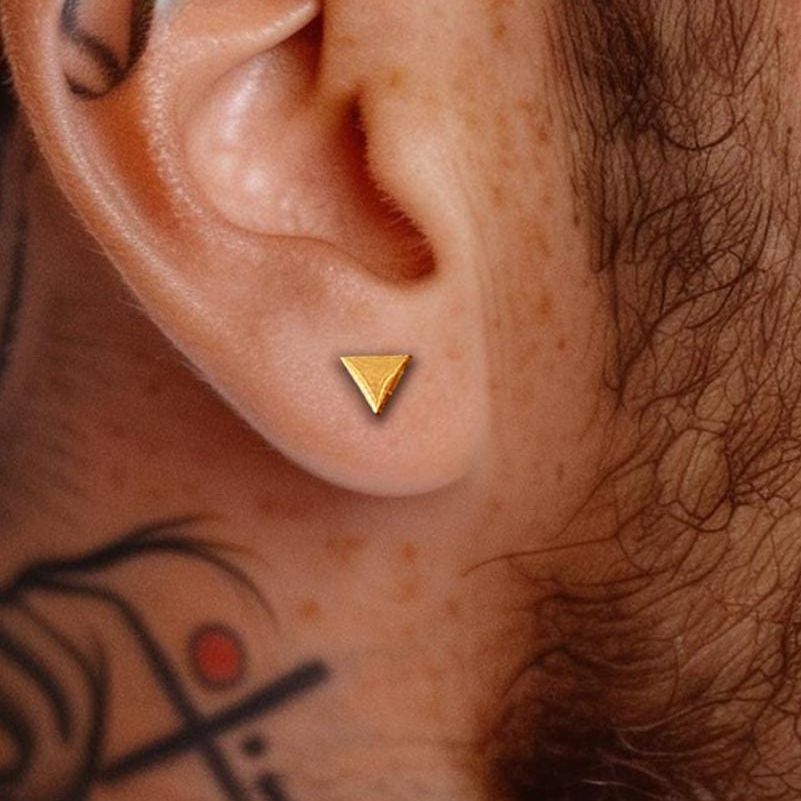 Mens Small Earrings - Gold Stud Earrings, Men, Gift for manly man, Seconds Male Earring, Edgy, Mens Stud Earrings, Studs for Men, A511