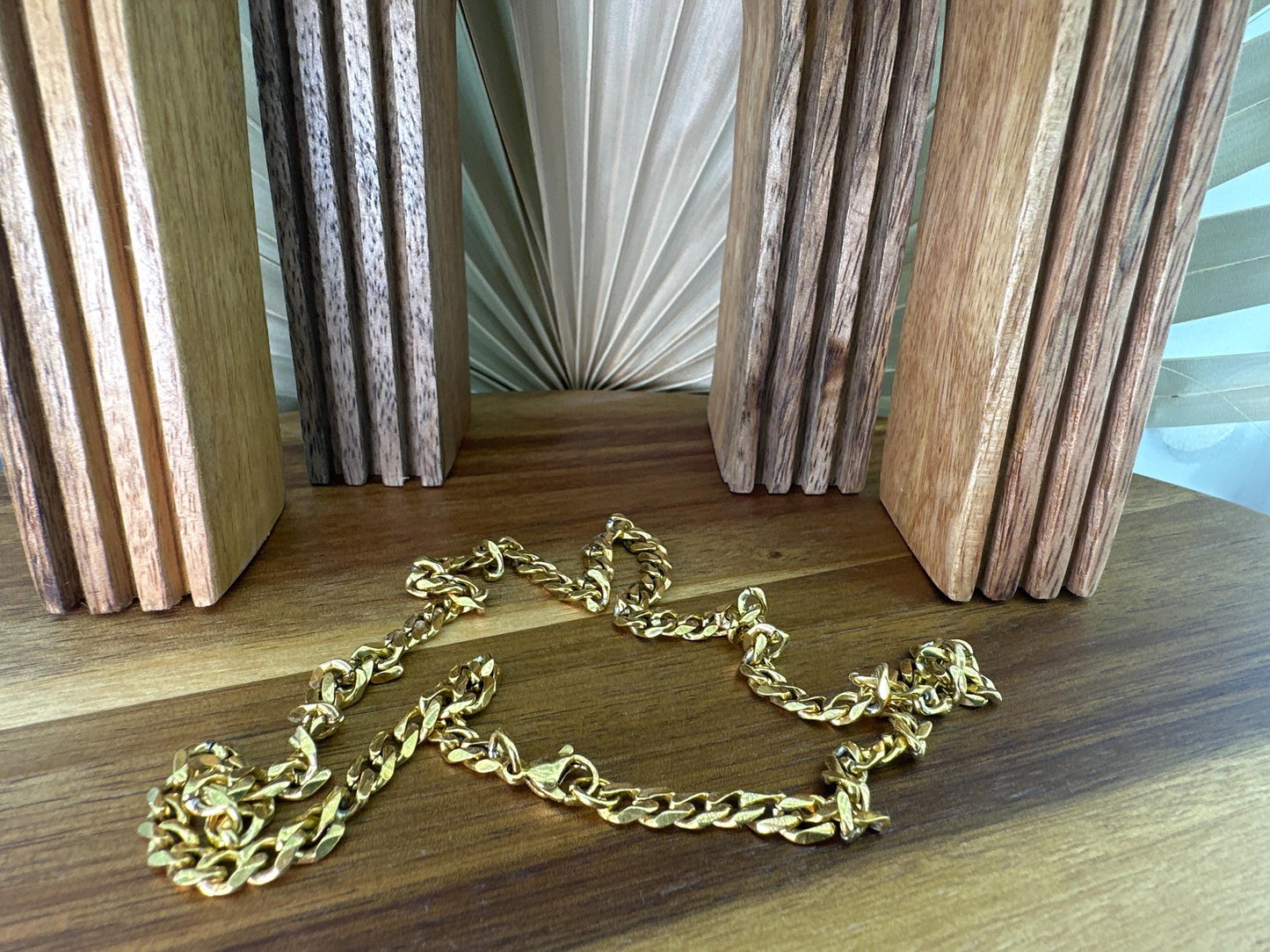 Gold Chain Necklace for Men - 18k Miami Cuban Chain - Stainless Steel - 60cm - Mens Gold Chain Gold Waterproof Chain - Men's Jewelry, B008
